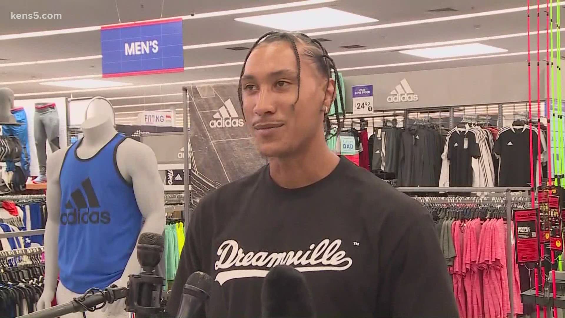 San Antonio native and Tennessee Titans wide receiver Josh Reynolds helped local kids shop for Father's Day gifts.