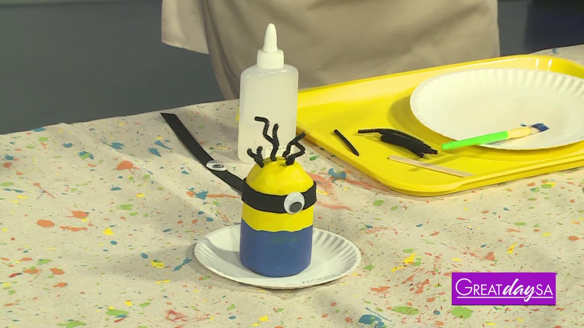 Kid Create demonstrates how to create a clay minion.