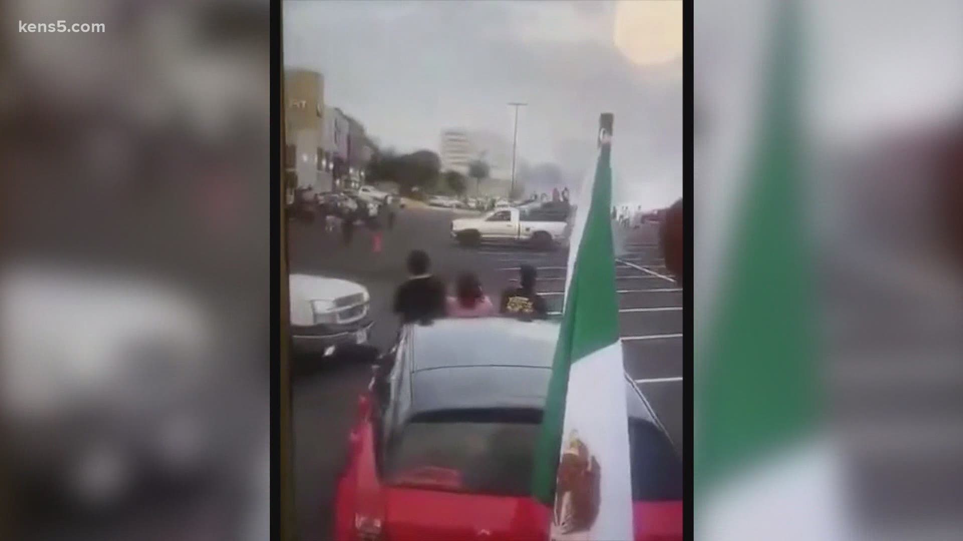A teen was arrested, some drivers did donuts and burnouts, and a fire was set on the highway in what started as a driving celebration of Mexico's Independence Day.