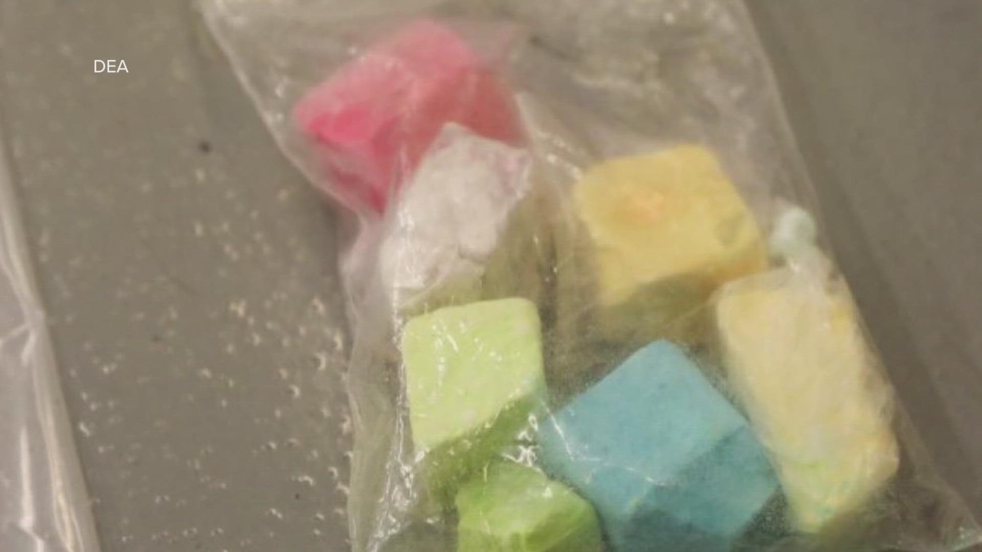 The Drug Enforcement Administration, or DEA, says drug traffickers are making fentanyl disguised as sidewalk chalk, sugar cubes and candy.