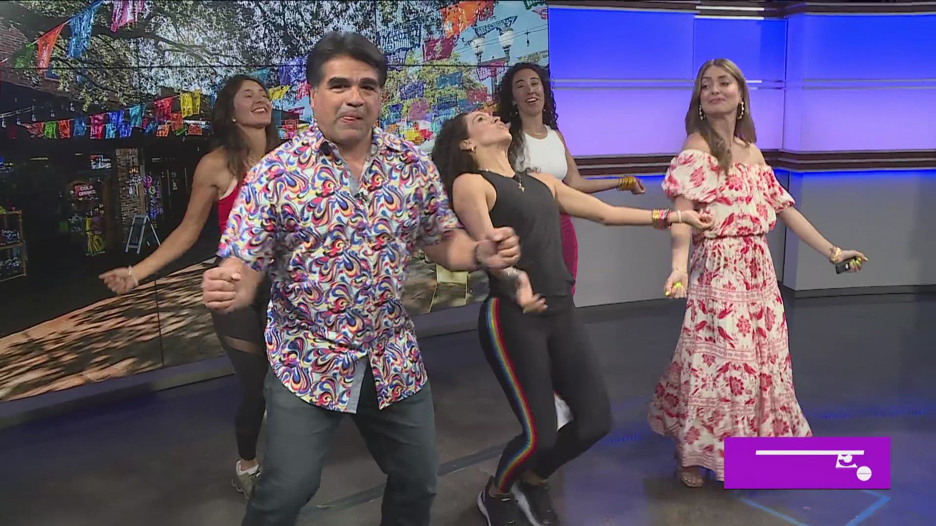 Zumba/Fitness Instructor Davida LaHood brings the moves in-studio to burn off some of those Fiesta calories.