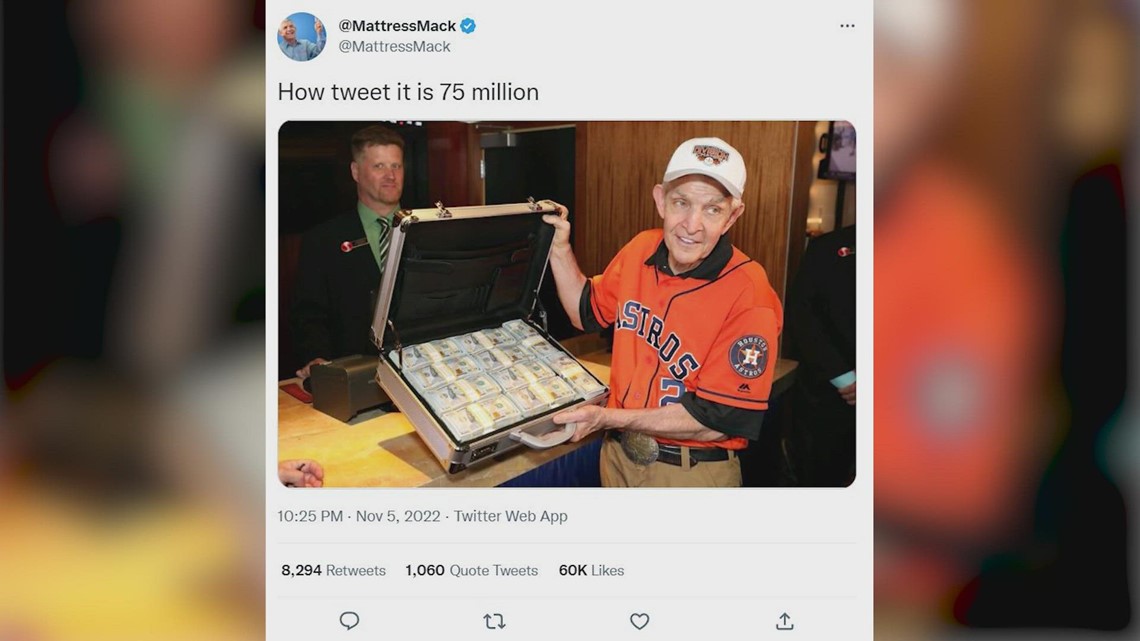 Mattress Mack earns historic payout after Astros win World Series