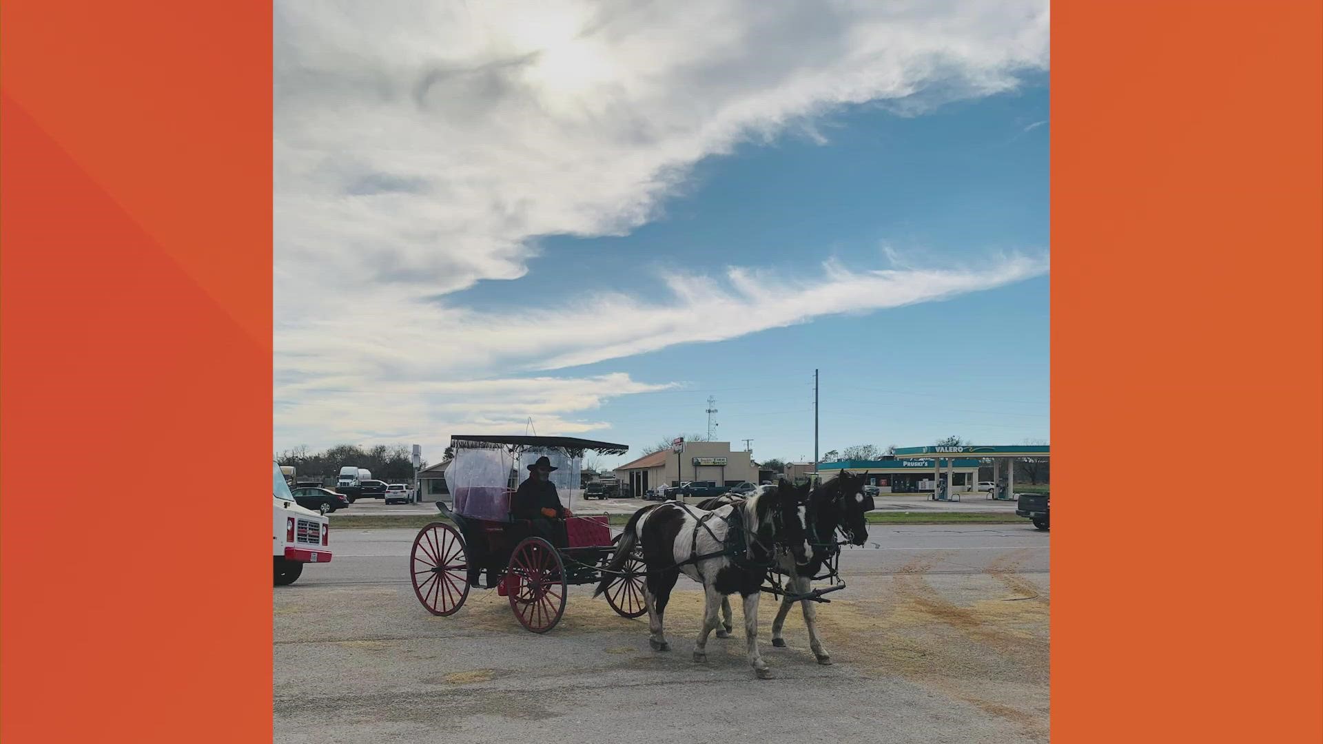 The South Texas Trail Riders are making their way to San Antonio. These are pictures of the group as they pass through Floresville.