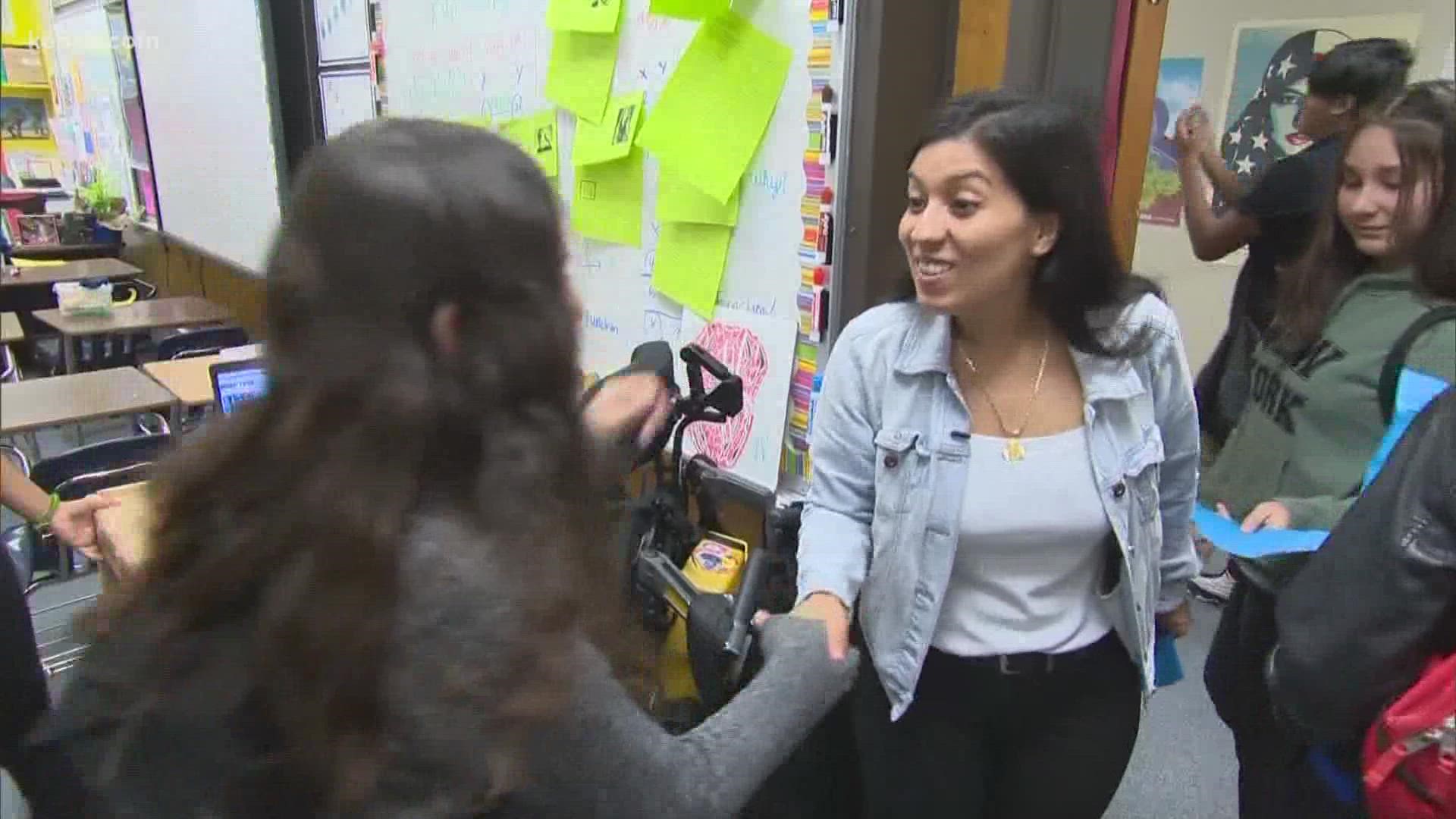 An SAISD teacher who previously won the KENS 5 EXCEL Award is up for a national award in Washington, D.C. We take a look back at her story and journey.