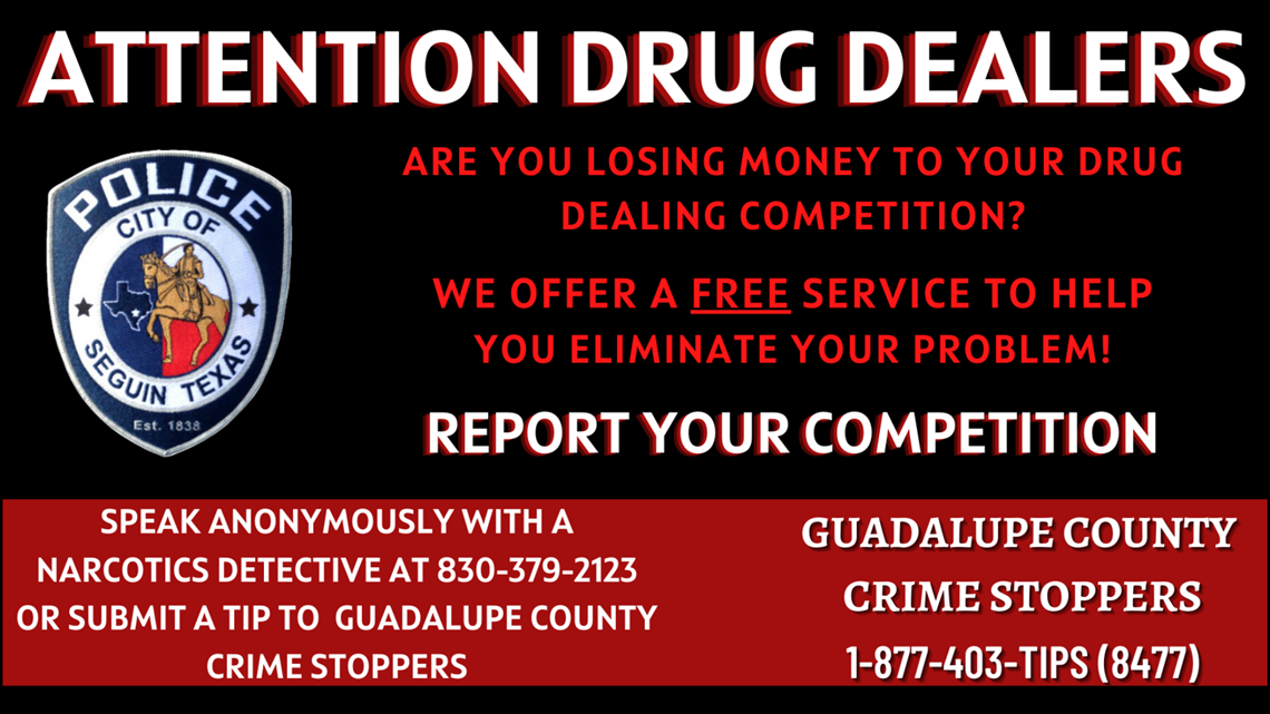 Seguin Police Department offers drug dealers help on &lsquo;eliminating 