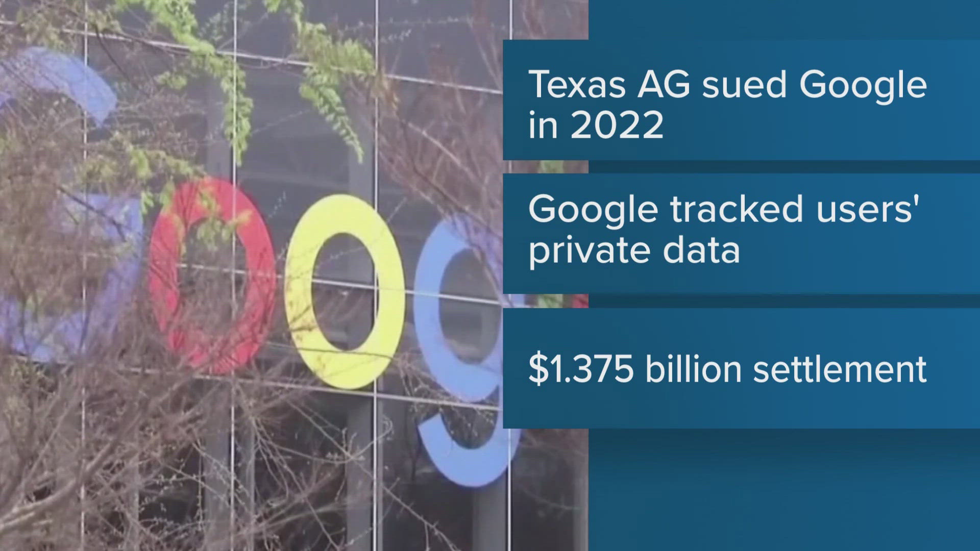 Texas sued Google in 2022. 