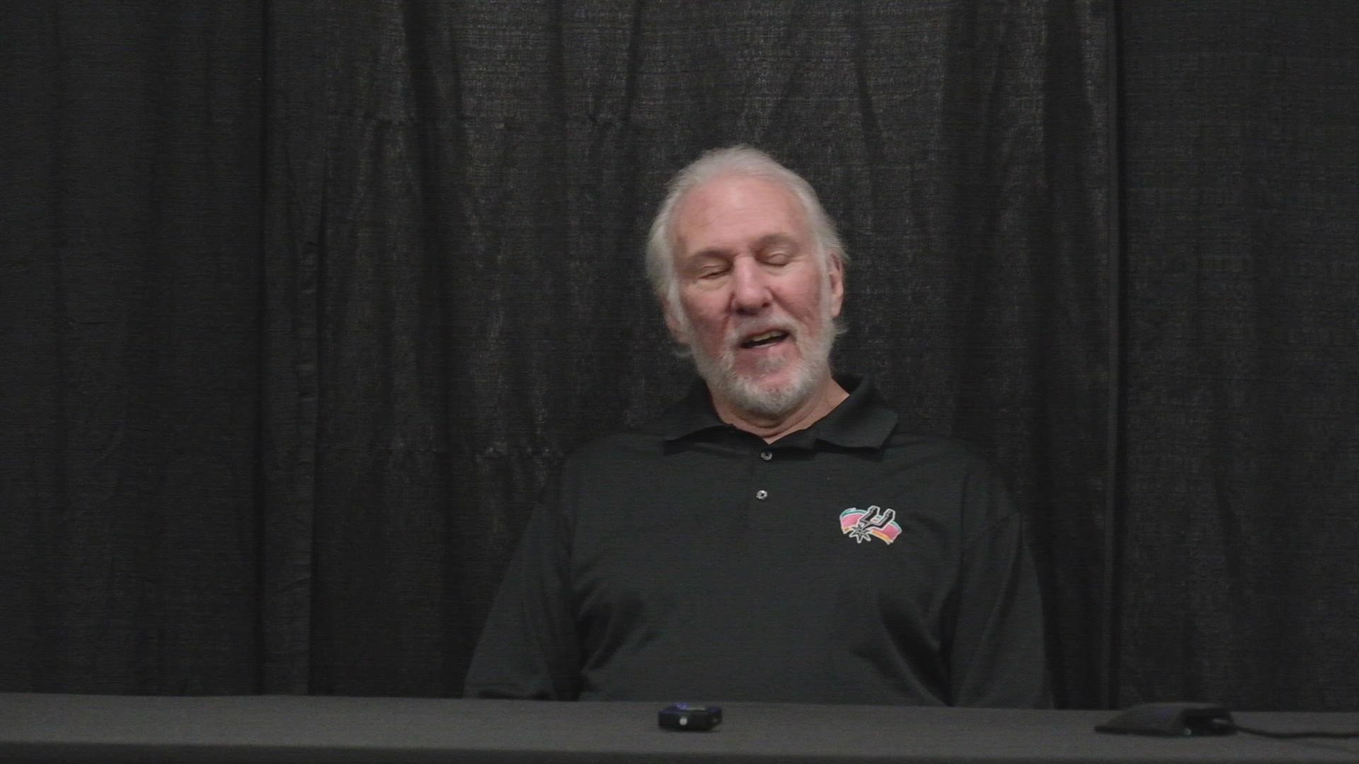 "I thought we had a good, physical defensive presence. Had good pace on offense," Coach Pop said after the huge victory.