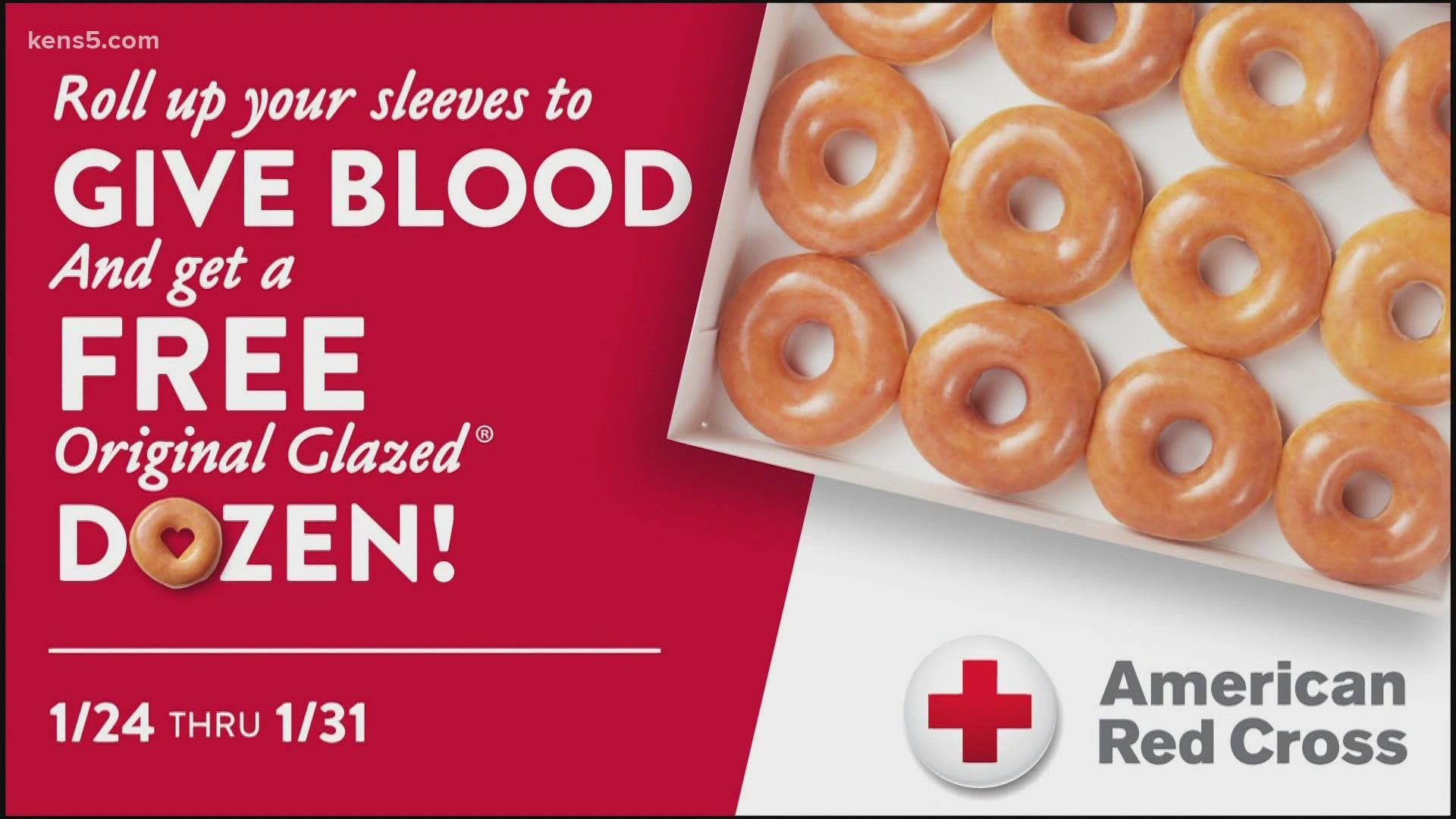 With a nationwide shortage of blood donations, Krispy Kreme is offering free donuts if you donate blood.
