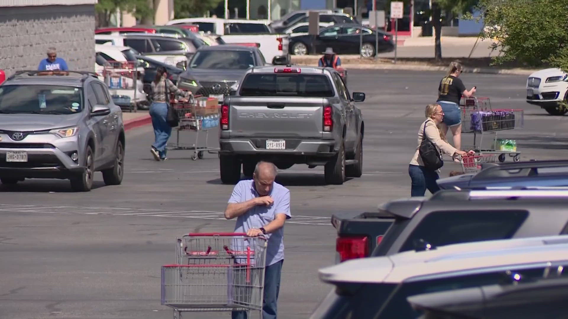 Many San Antonio residents were seen piling paper towels, water bottles and toilet paper in light of the strikes.