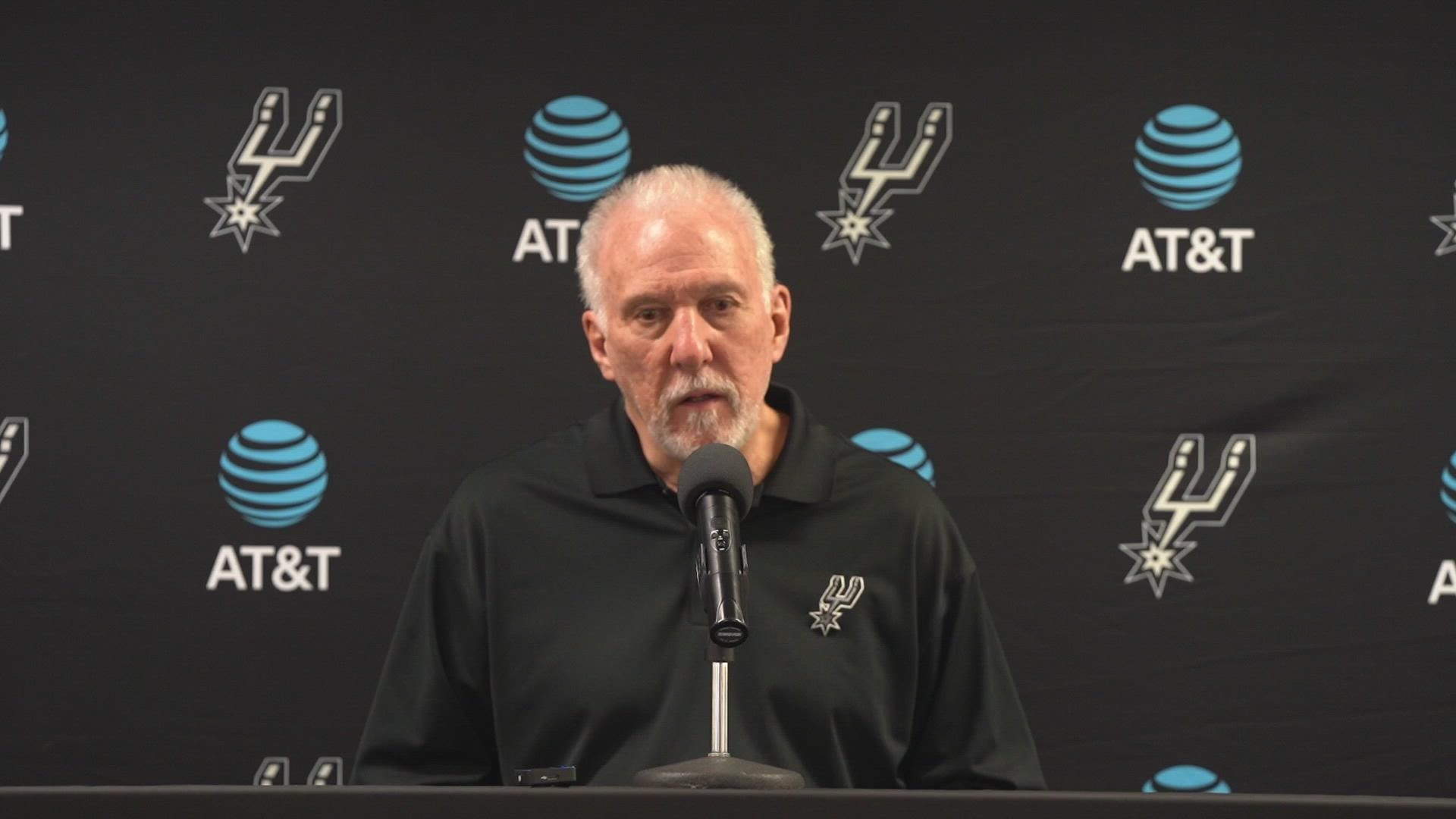 "As usual, they don’t give in. They keep working," Pop said. "The big problem in some of our games is rebounding. We gave up 28 second-chance points."
