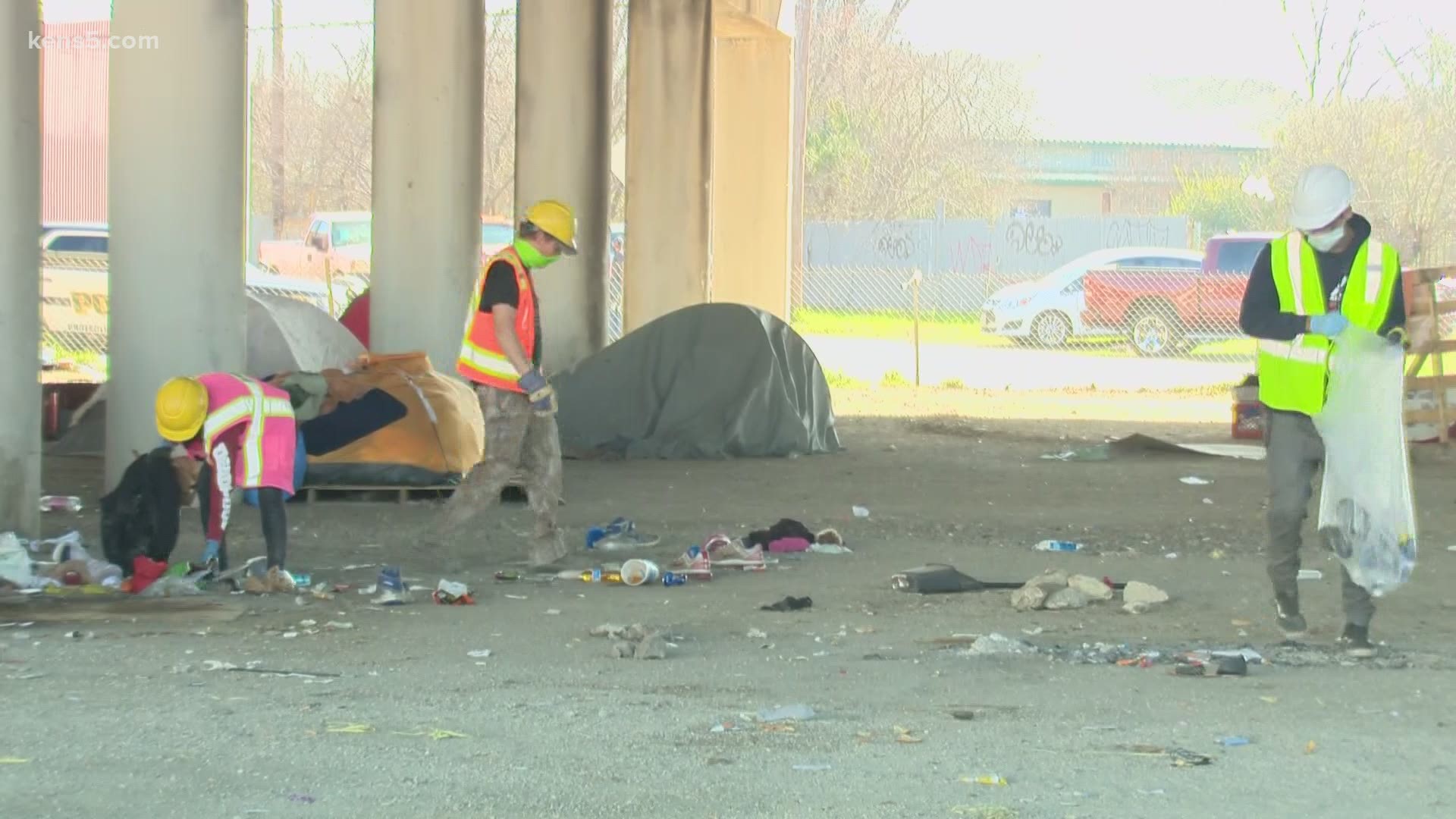 A tent city was cleared out Wednesday morning in downtown San Antonio. Neighbors in one northside neighborhood say this sends the issue to other parts of the city.