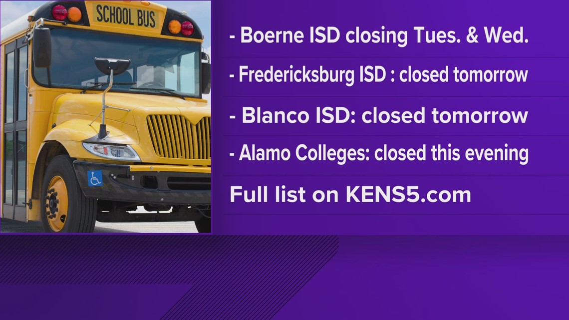 San Antonio and Hill Country school closings and delays