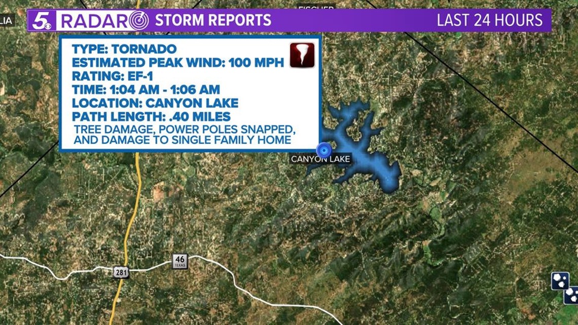 Tornado touched down at Canyon Lake, NWS confirms
