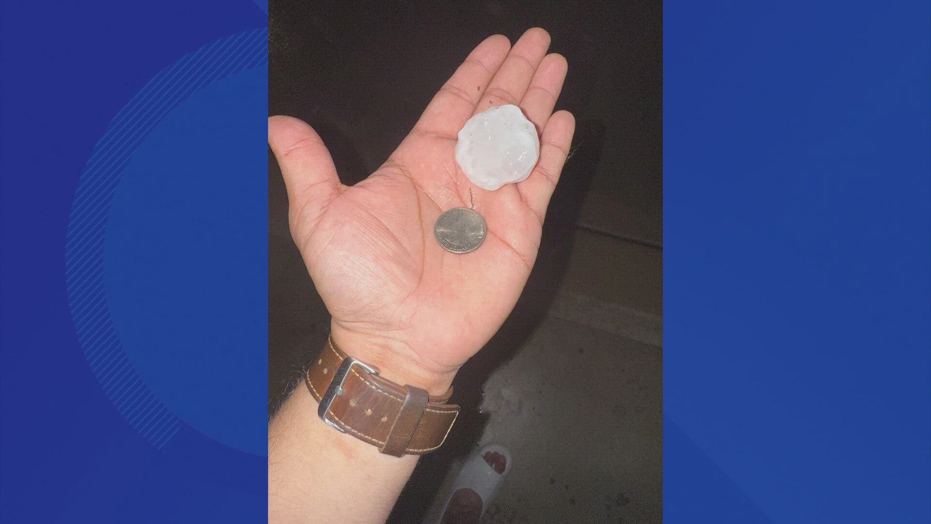 Some people have reported getting quarter to golf ball-sized hail.