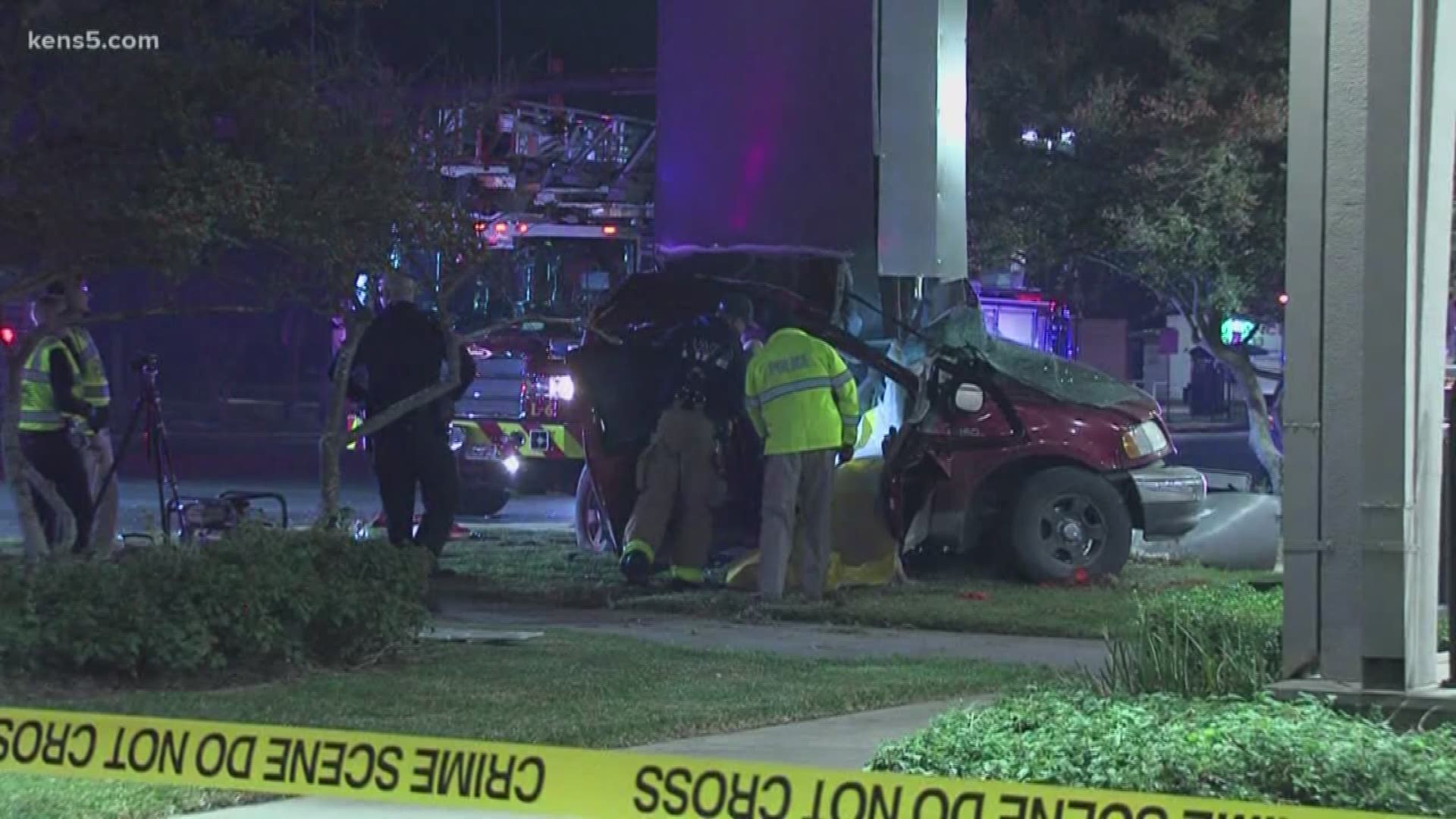 San Antonio Police are investigating if alcohol was a factor after a woman crashed her car into a sign.