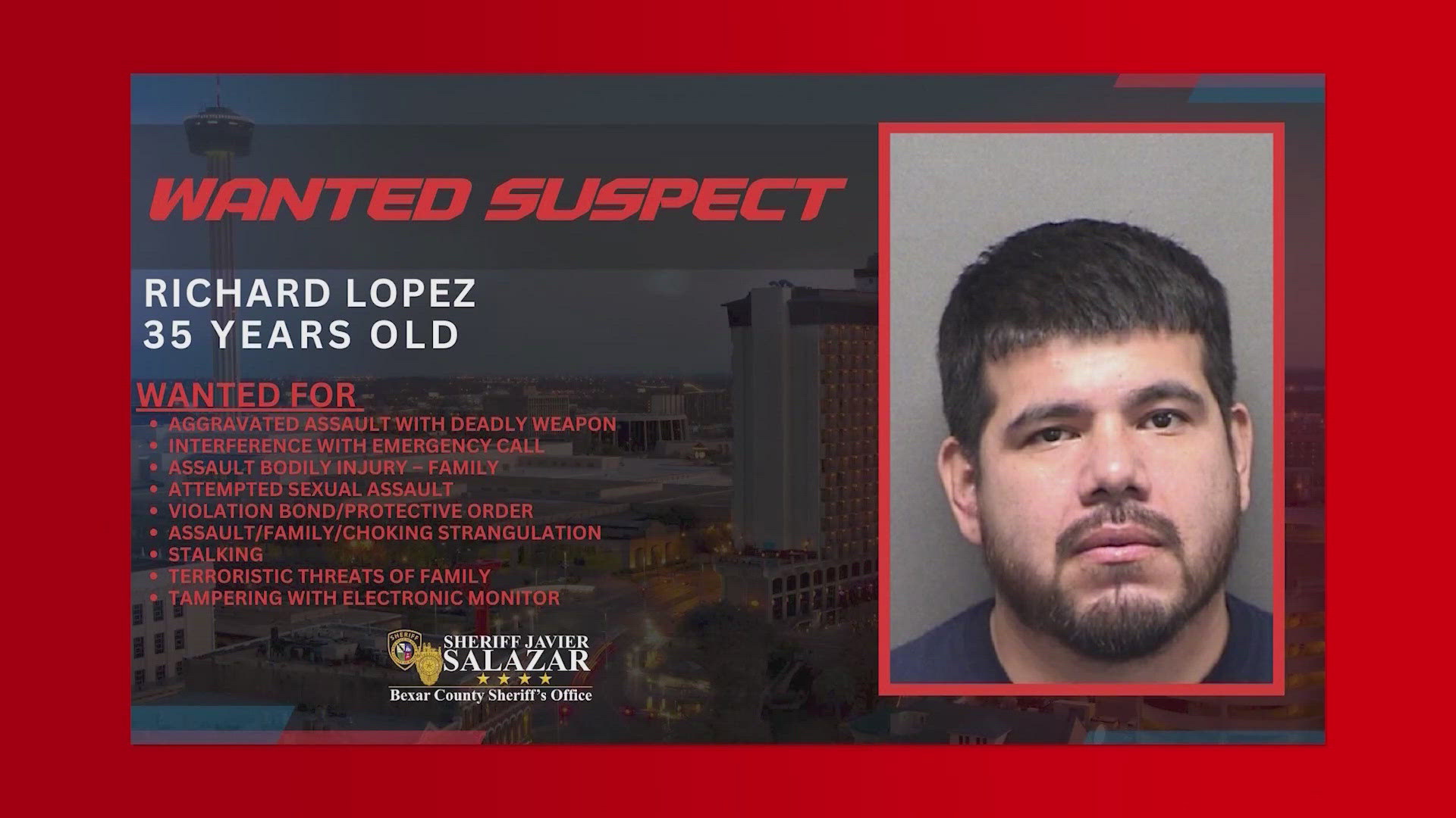 Officials say the suspect has a criminal record dating back to 2013.