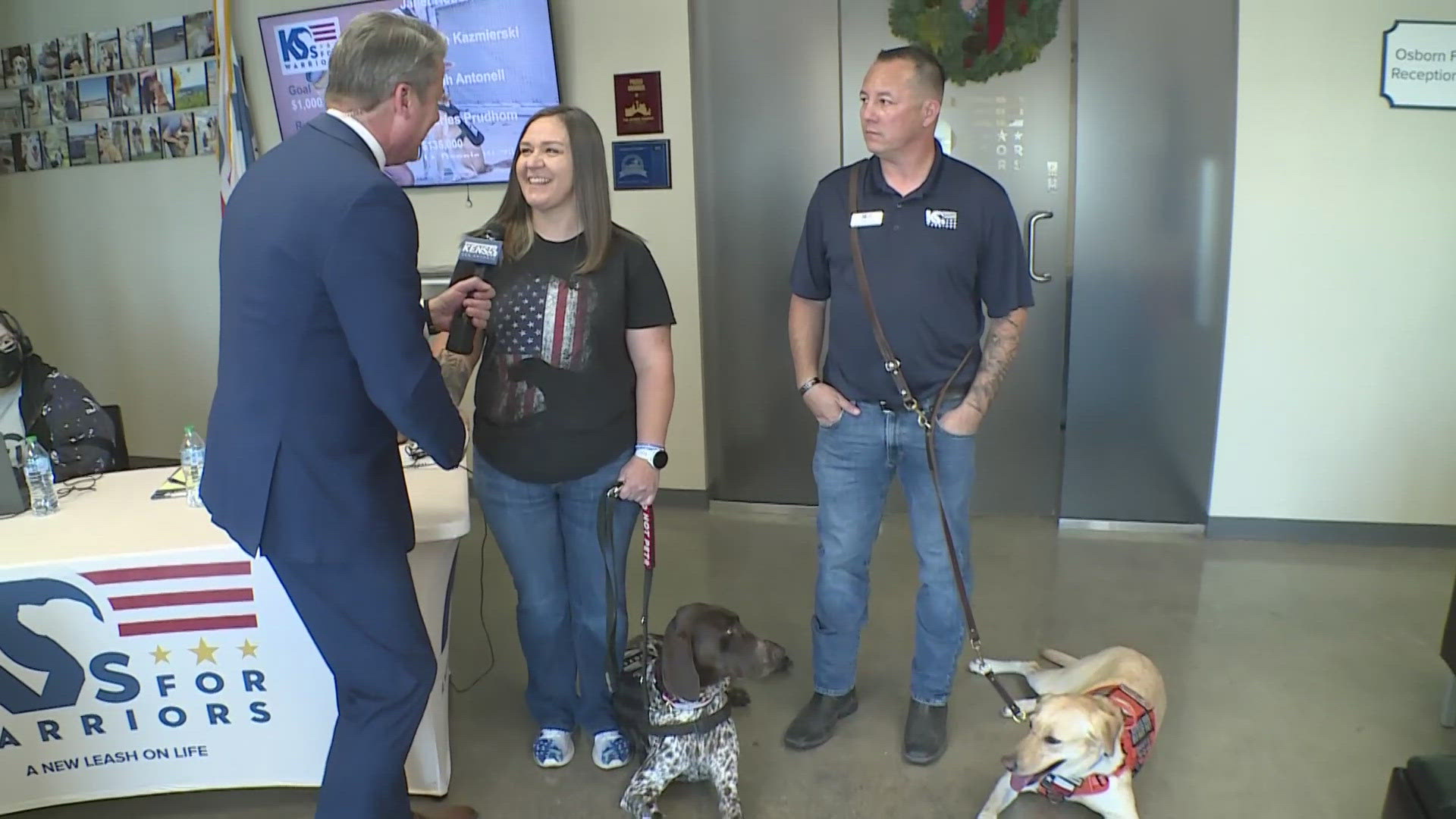 The dogs become service animals for veterans dealing with PTSD or trauma. 