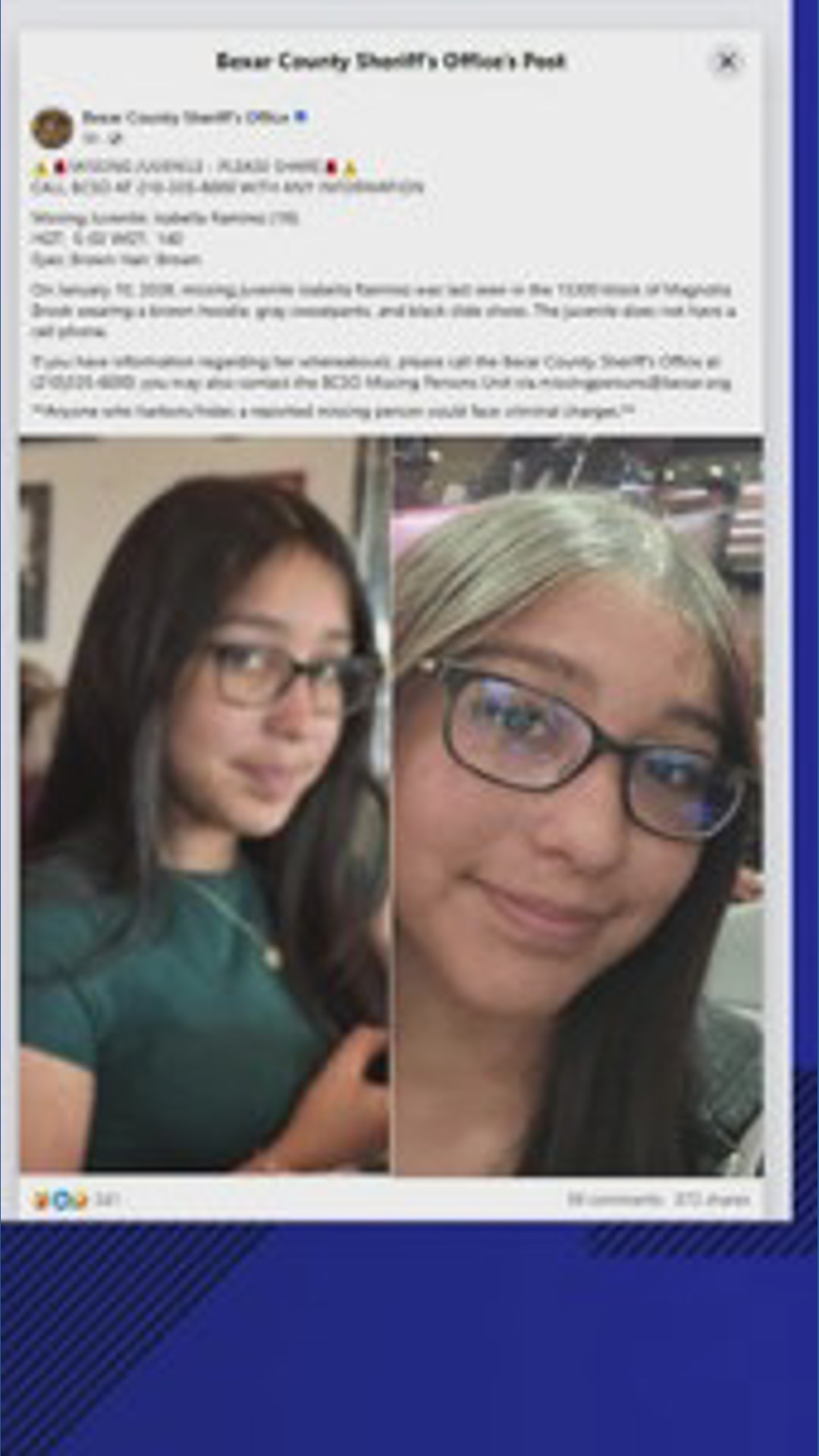 BCSO looking for missing 16-year-old girl last seen Saturday | kens5.com