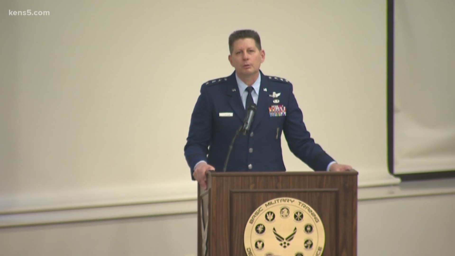 850 airmen graduated on Friday, but in efforts to mitigate the spread of coronavirus, their families were limited to watching a stream of the ceremony.