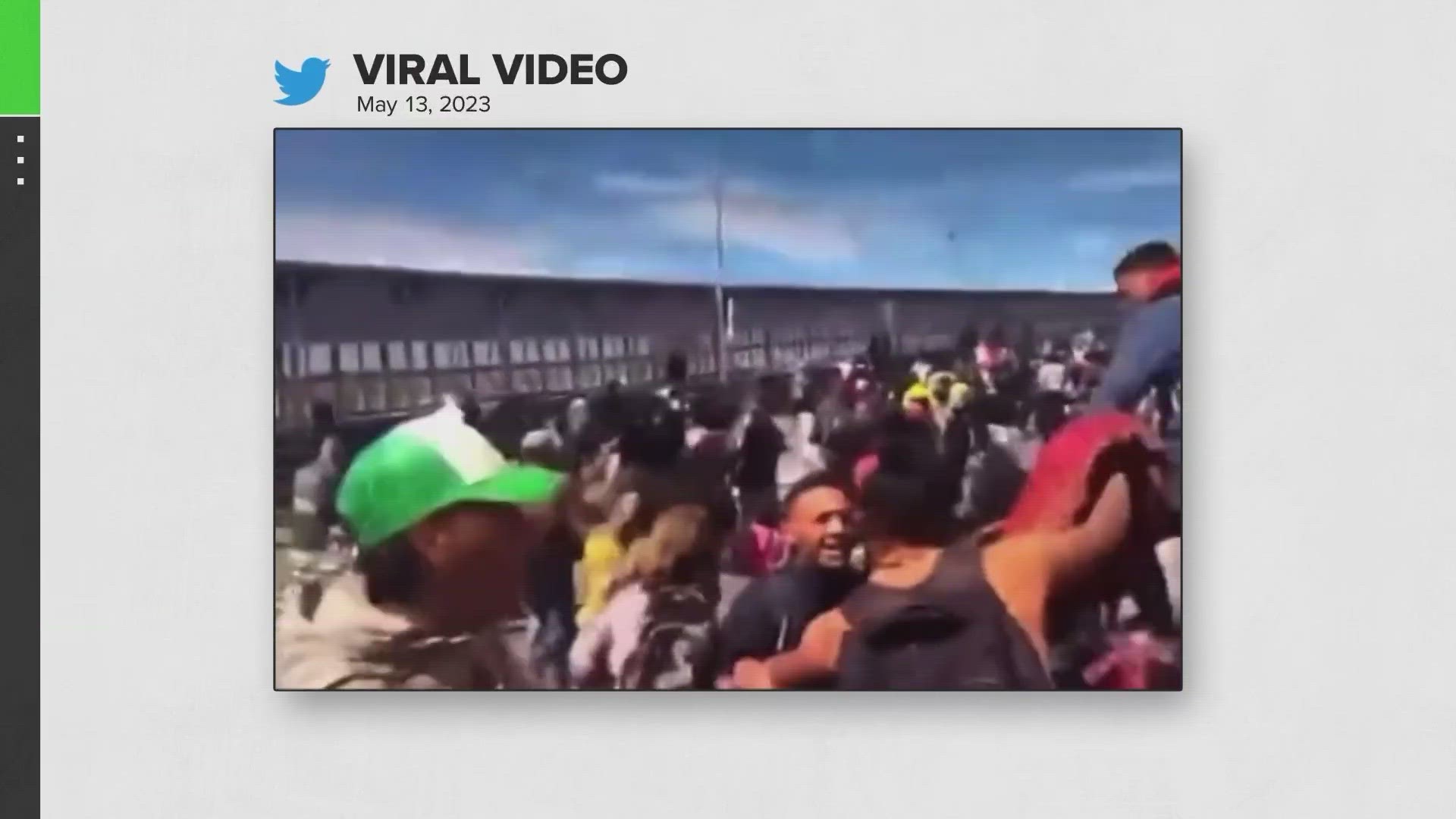 A viral video claims to show a massive group rushing the port of entry after Title 42 ended. But it needs major context.