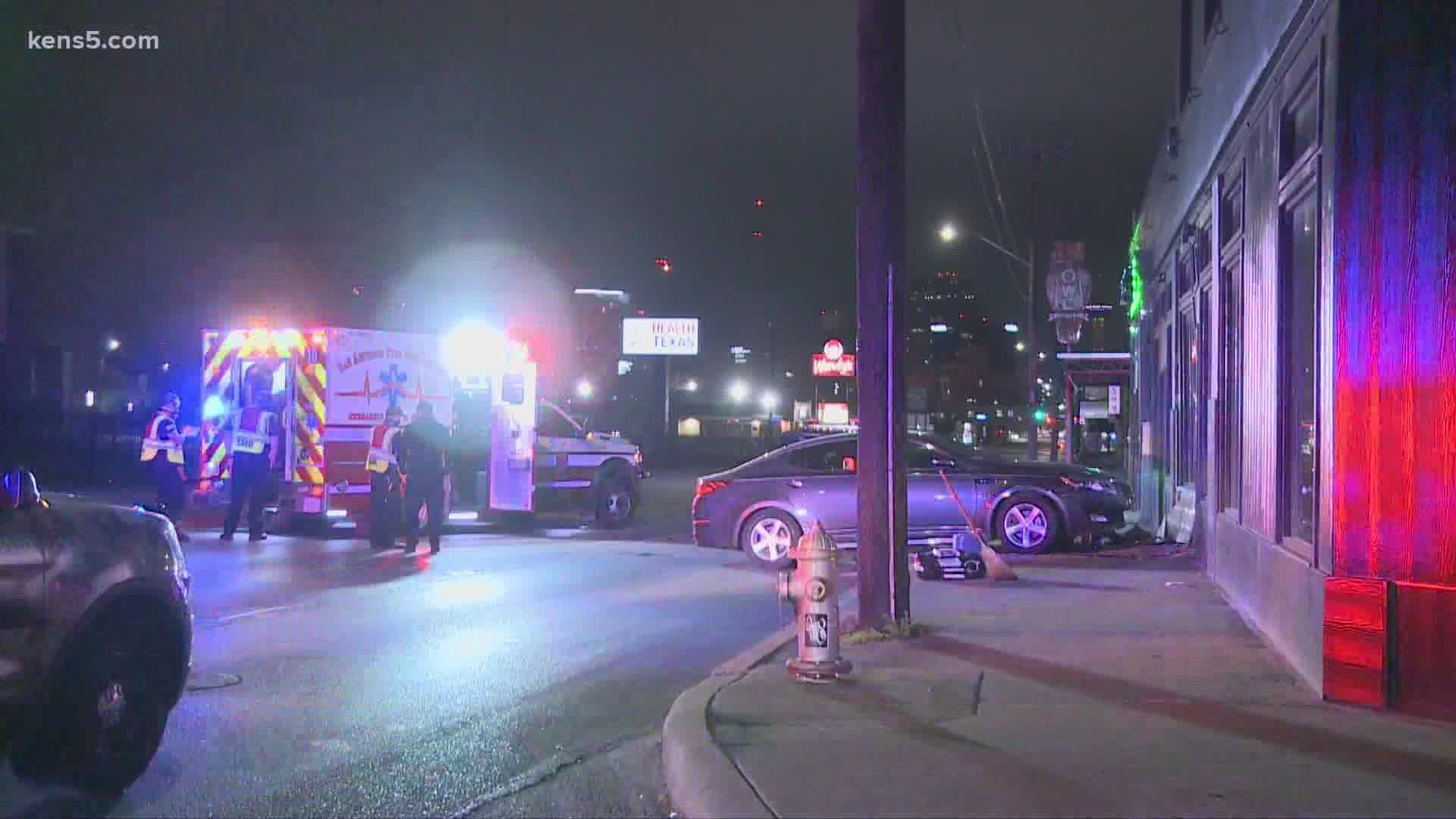 San Antonio Police arrested the man, who suffered minor injuries in the wreck. He was the only occupant in the car.