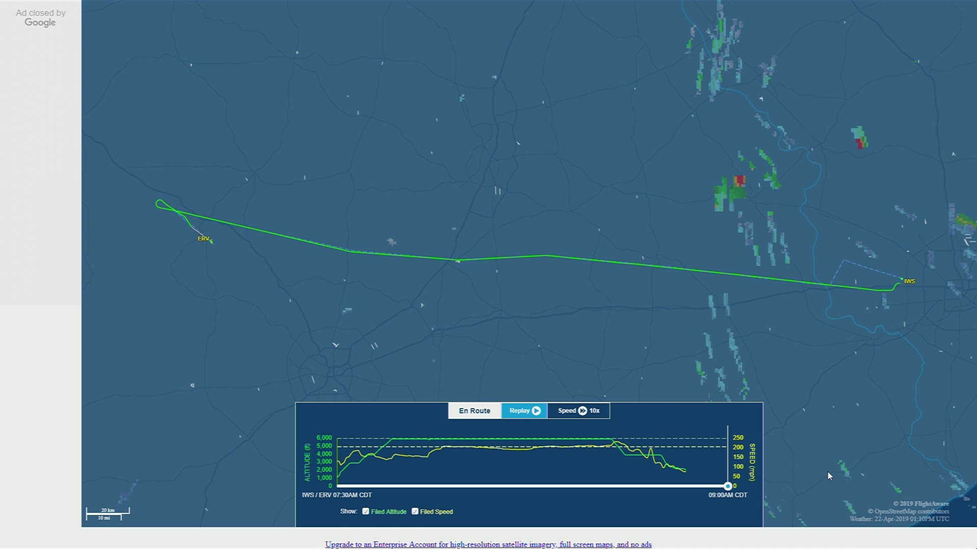 Flightaware's tracker shows the moment when the plane crashed