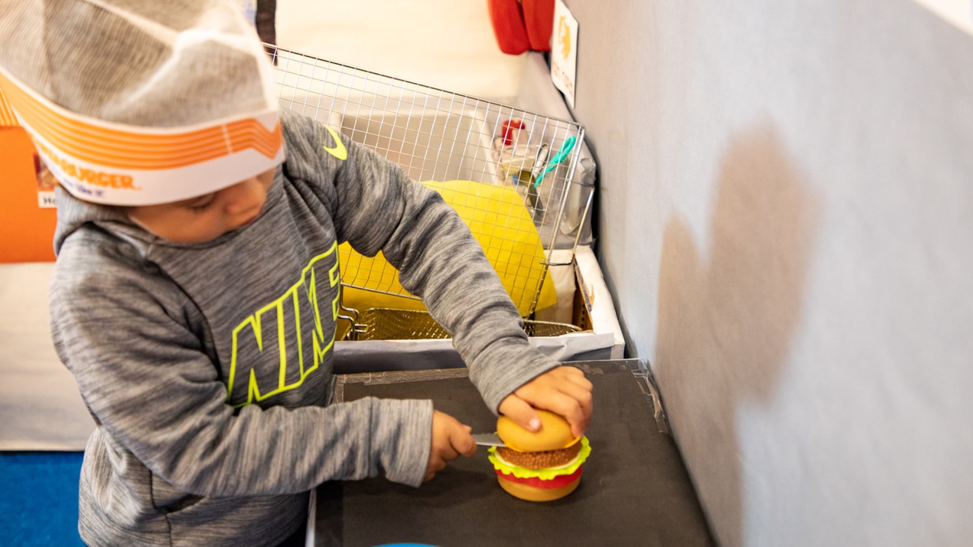 Edgewood ISD students learning social skills in Whataburger-themed play