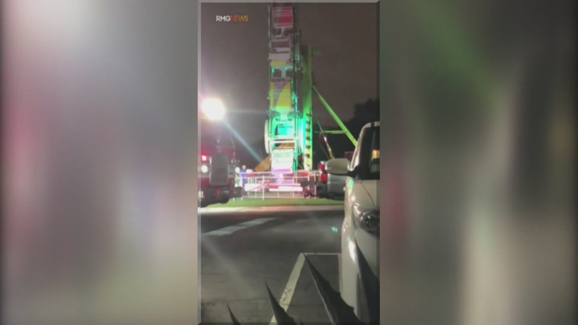 Terrifying moment caught on camera as carnival ride