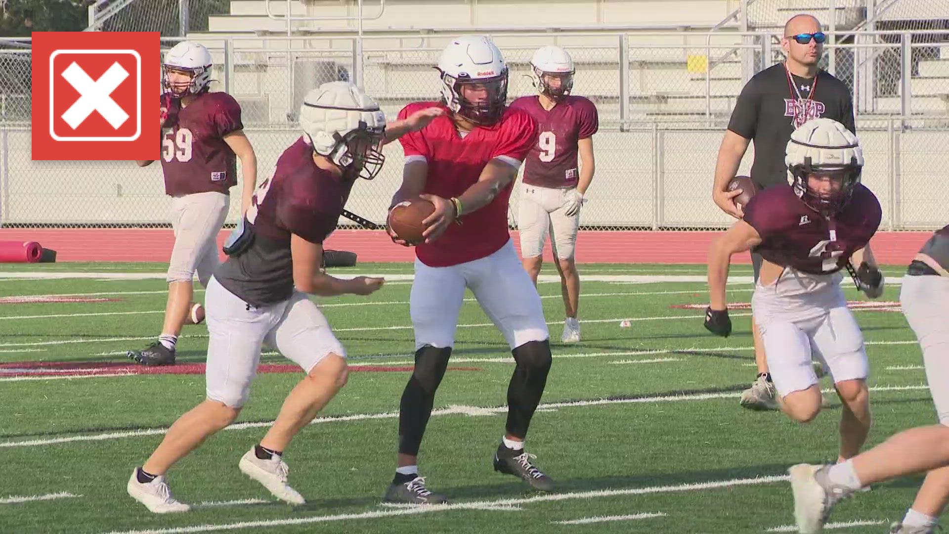 The start of football season is determined by the UIL calendar.