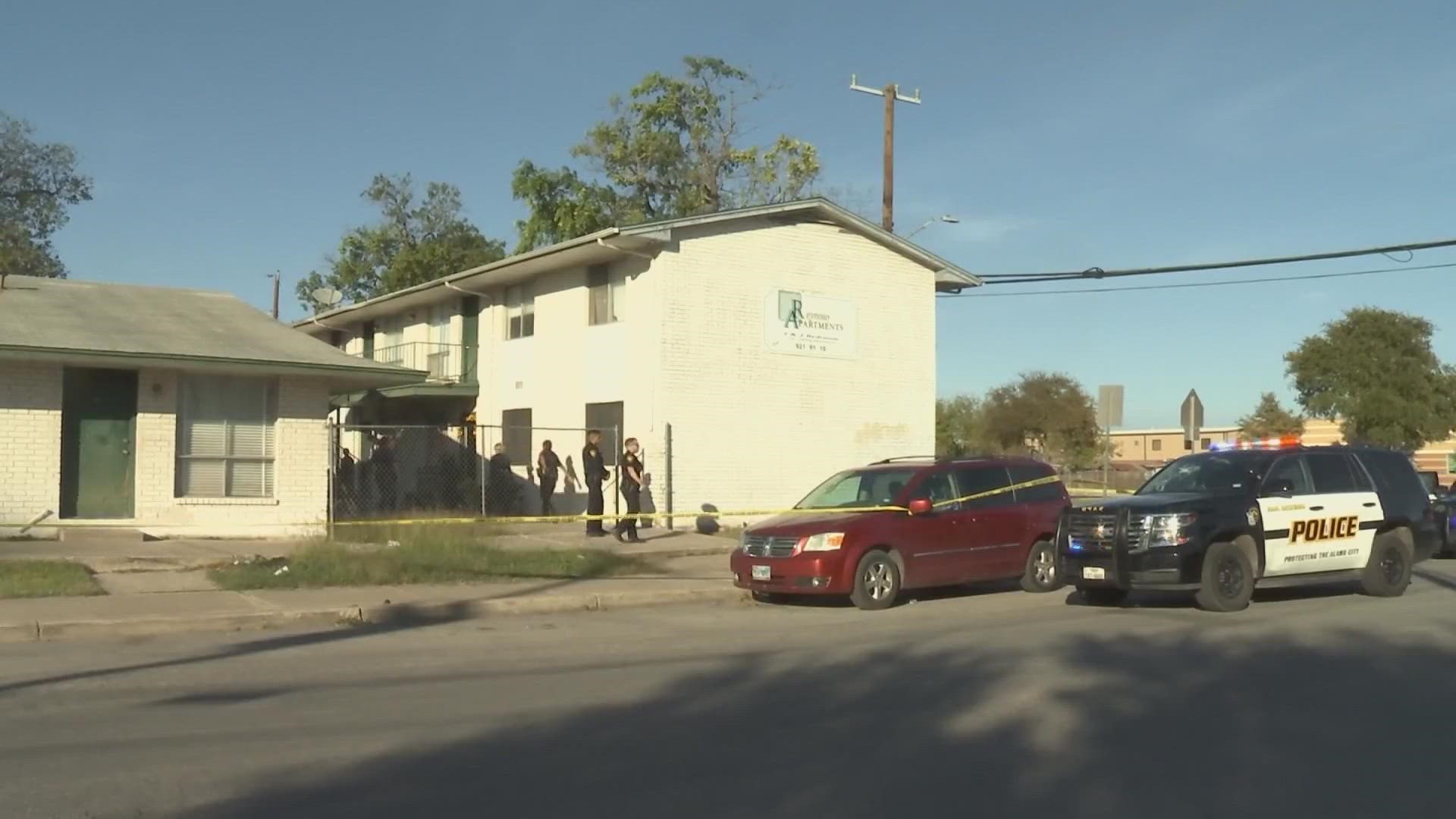 SAPD said they're looking for a suspect after the second shooting near a south-side apartment complex today.