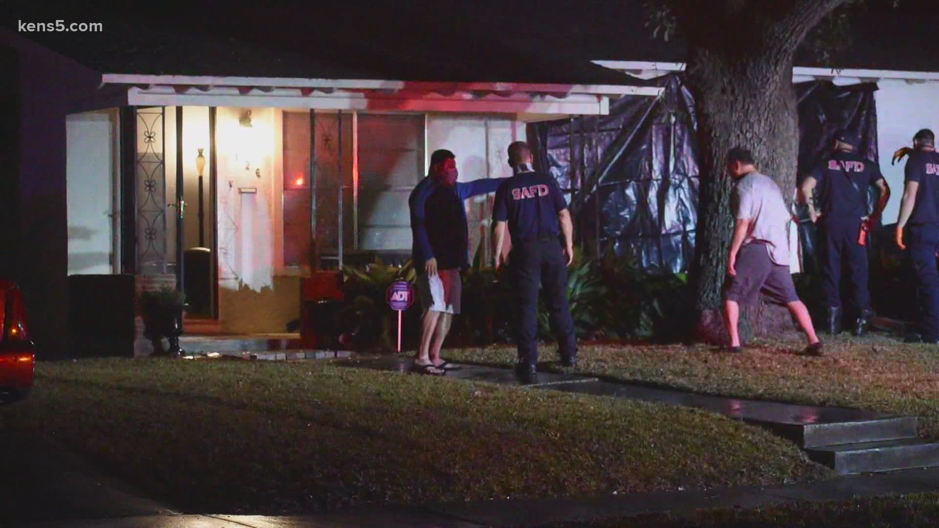 A driver crashed their truck into a family's north-side home, and then took off, the San Antonio Fire Department said.