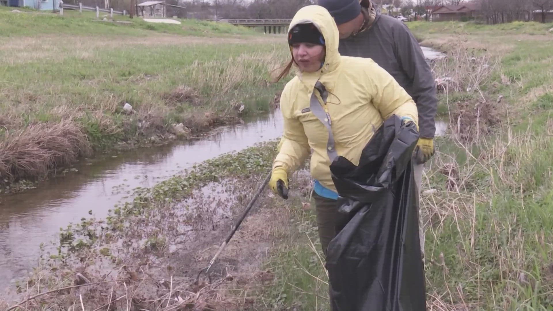 River Aid SA estimates tens of thousands of pounds of trash were picked up on Saturday.