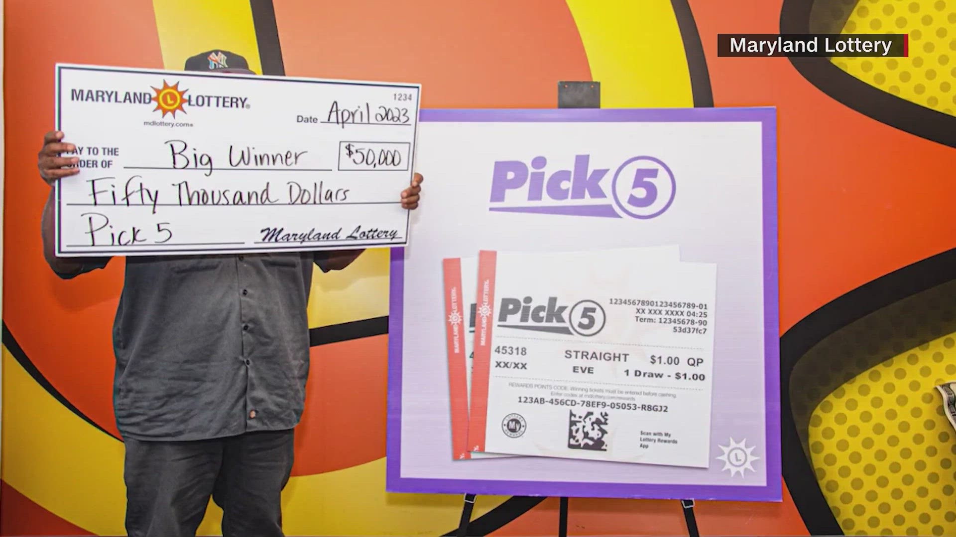 Maryland Lottery officials said the man won $50,000 for the third time.