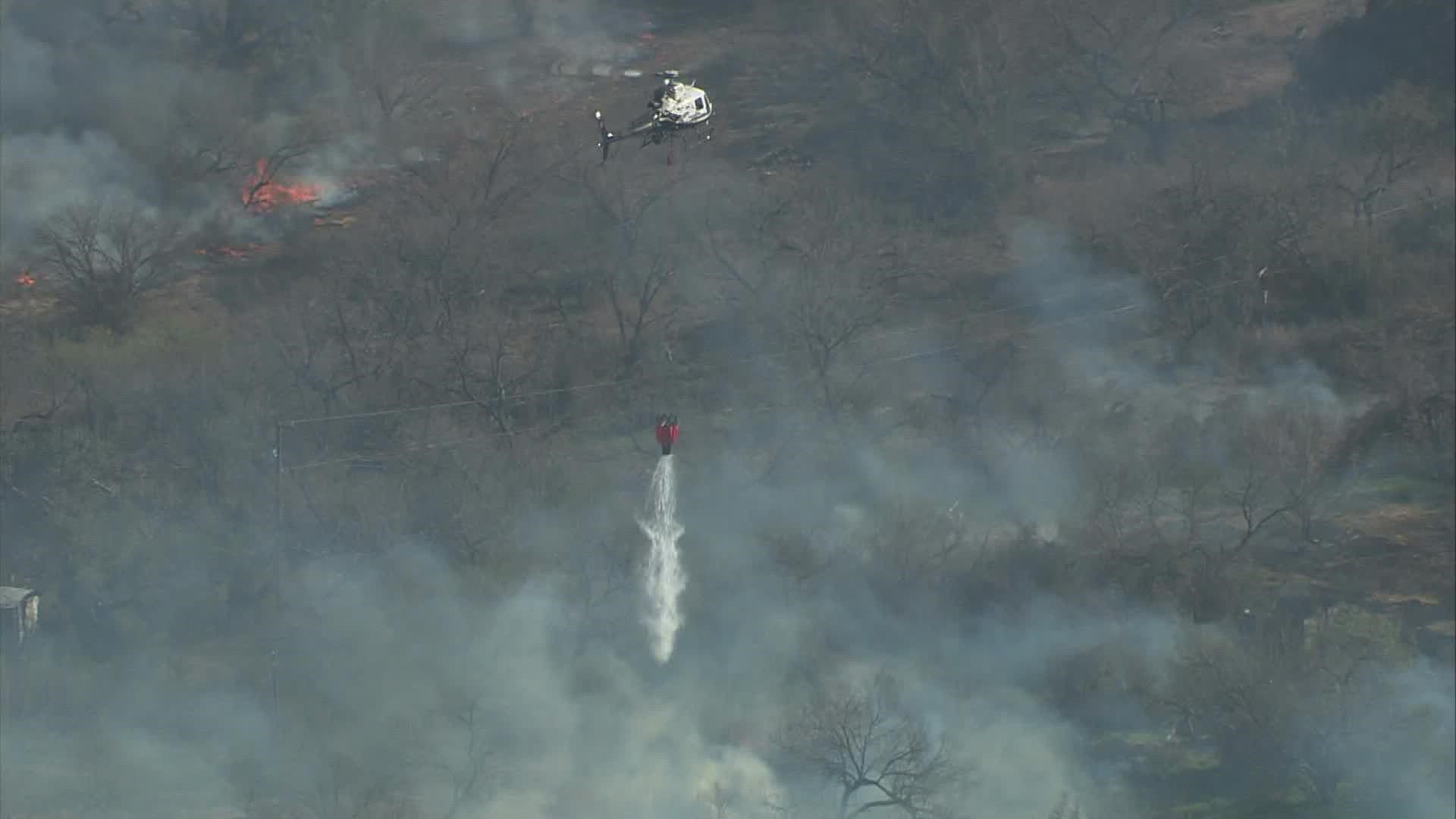 Several agencies were involved in battling a brush fire in South Bexar County Friday afternoon.