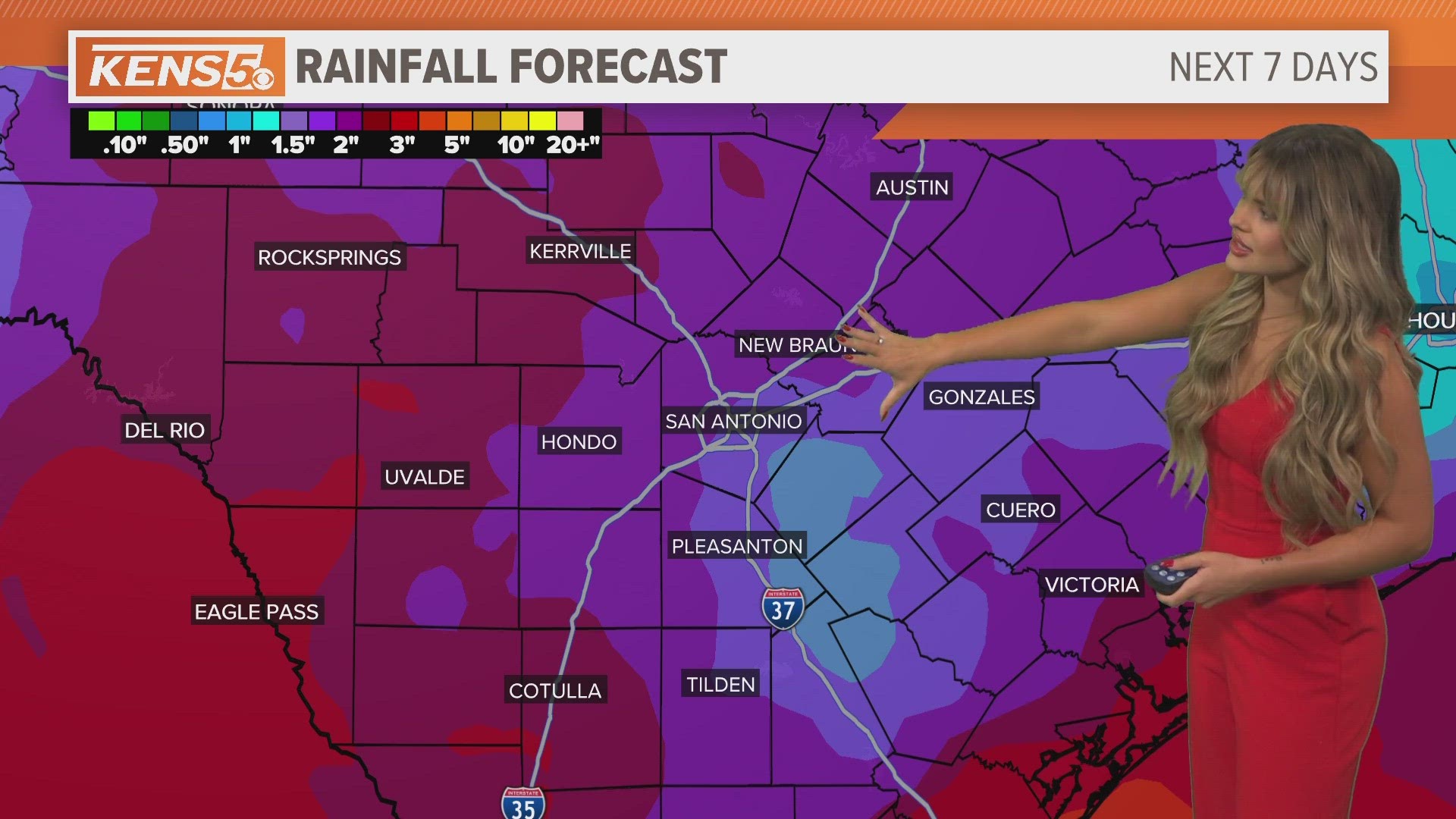 Parts of the Bexar County could see close to two inches of rainfall.