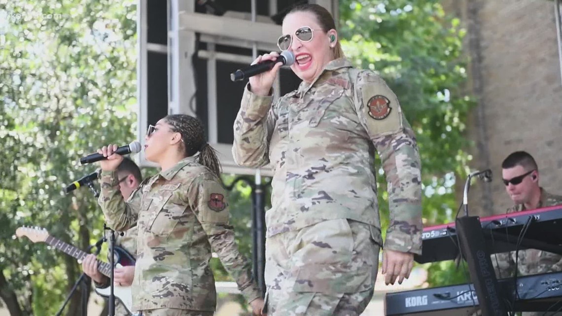 Air Force band 'Top Flight' took the Fiesta stage in style