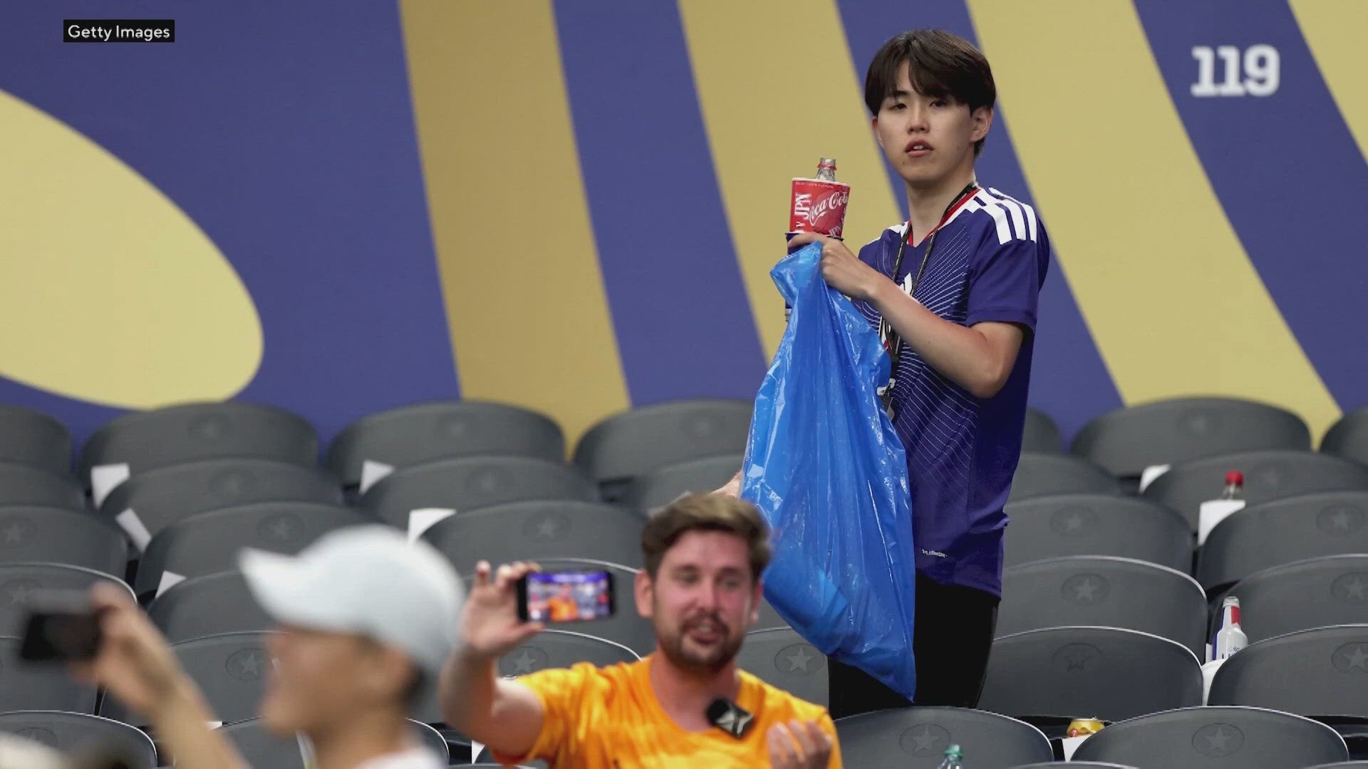 Japanese soccer fans clean up 'Dallas Stadium' after tie game with