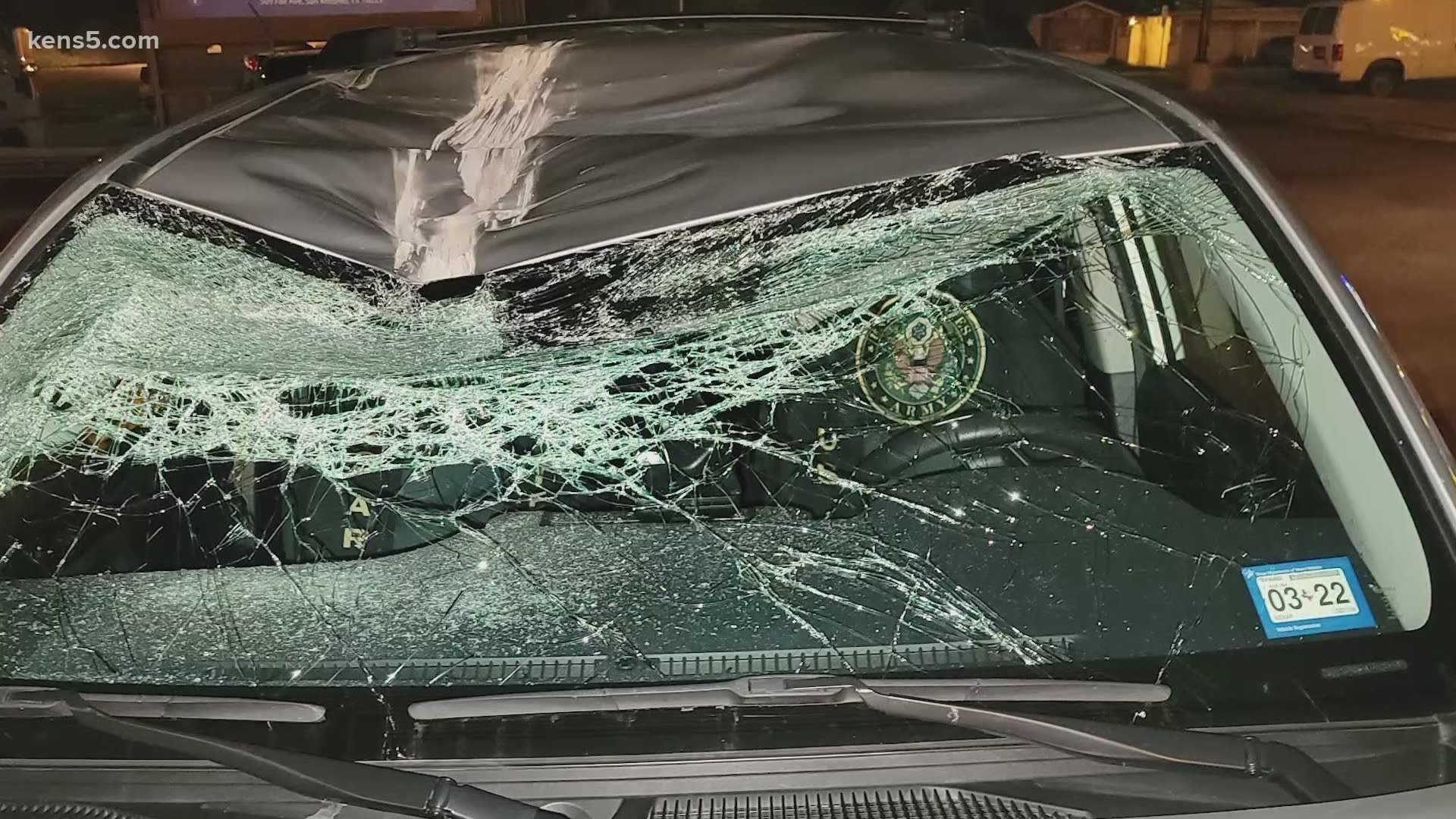 Car collides with microwave thrown from St. John's overpass late