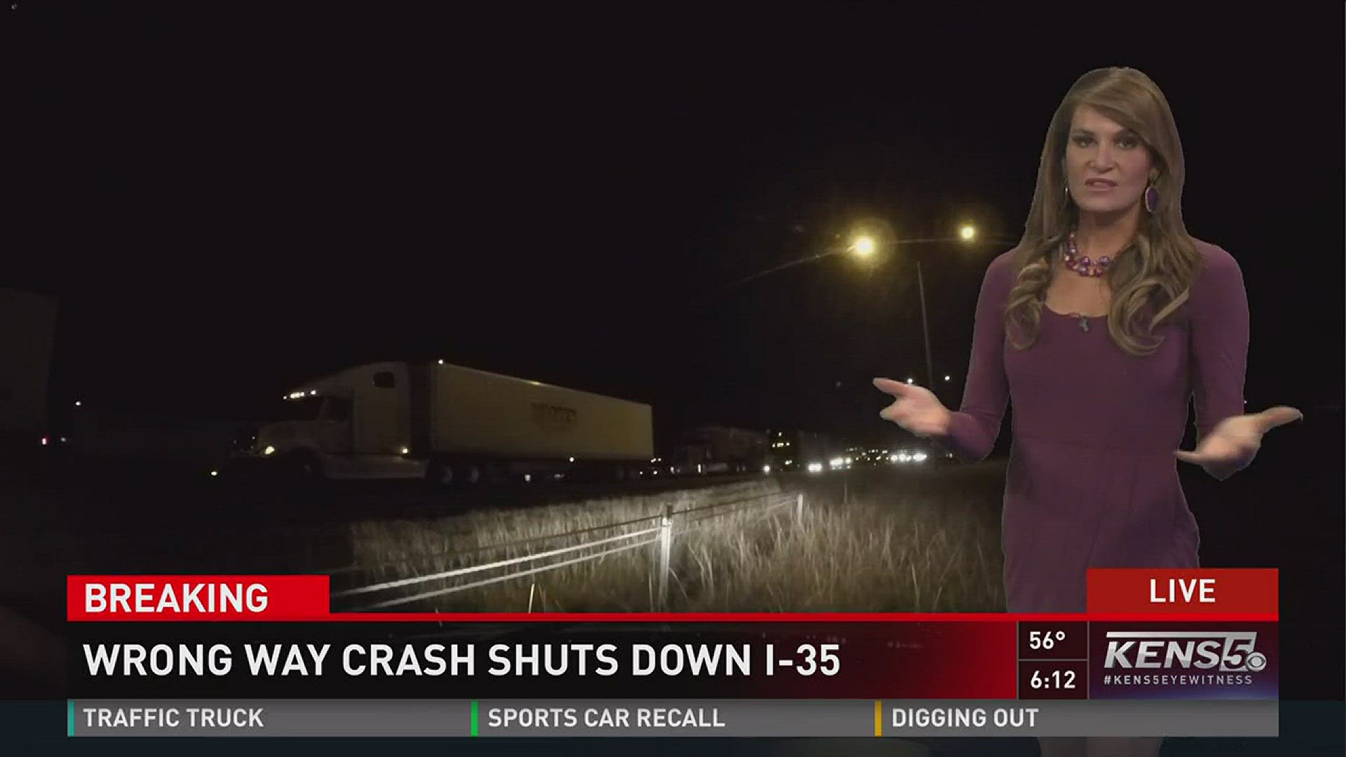 Wrong way crash shuts down I-35