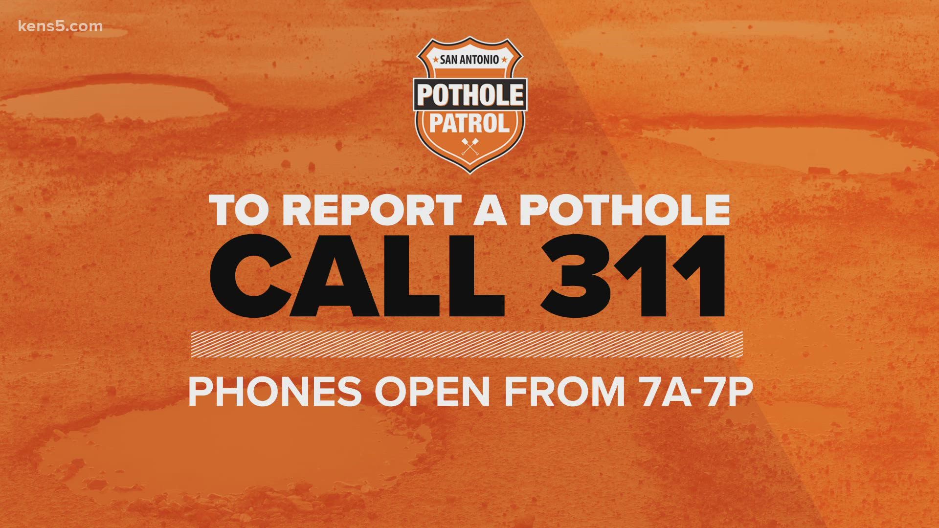 At 7 a.m., phone lines will open so that you can tell the Pothole Patrol where some potholes need to be repaired. The goals is to repair 10,000 potholes.