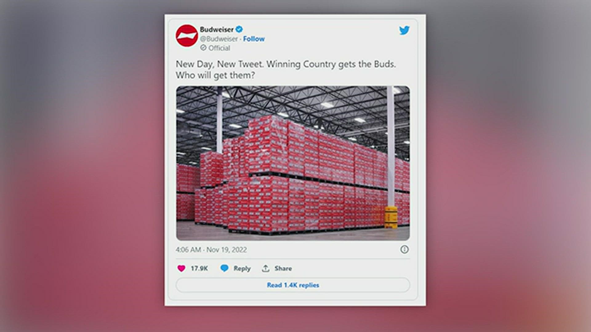 After Qatar decided to ban alcohol at World Cup stadiums, Budweiser announces it will send all the extra beer it would have sold to the winning nation, CNN reports.