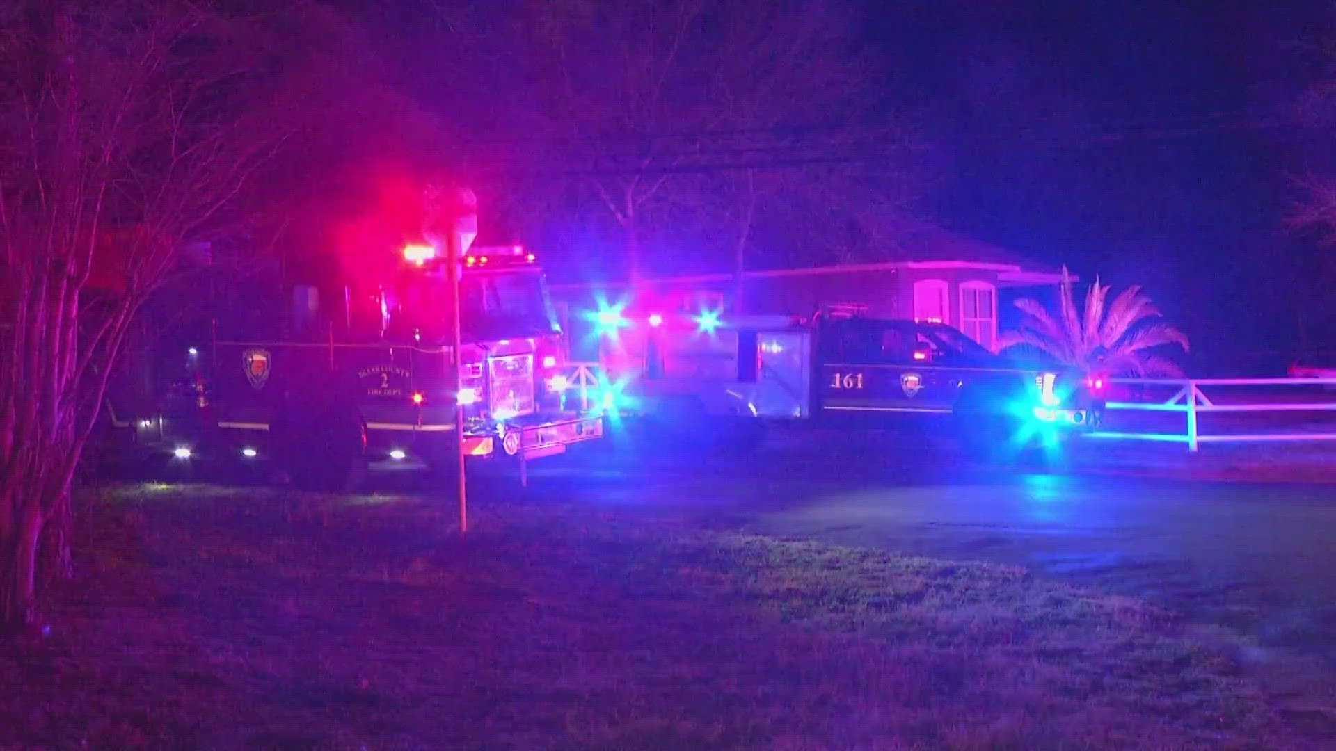 The dogs were in a kennel area next to the mobile home.