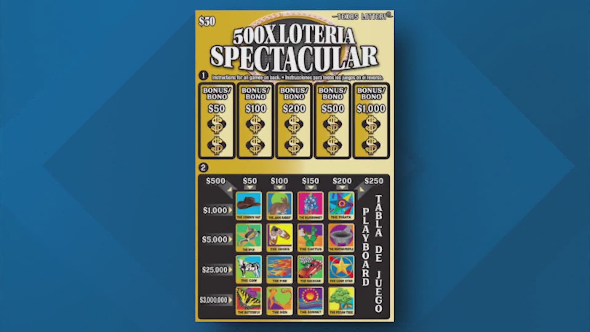 A San Antonio resident wins a $3 million prize from a scratch lottery ticket purchased at AR Novelties & Service.
