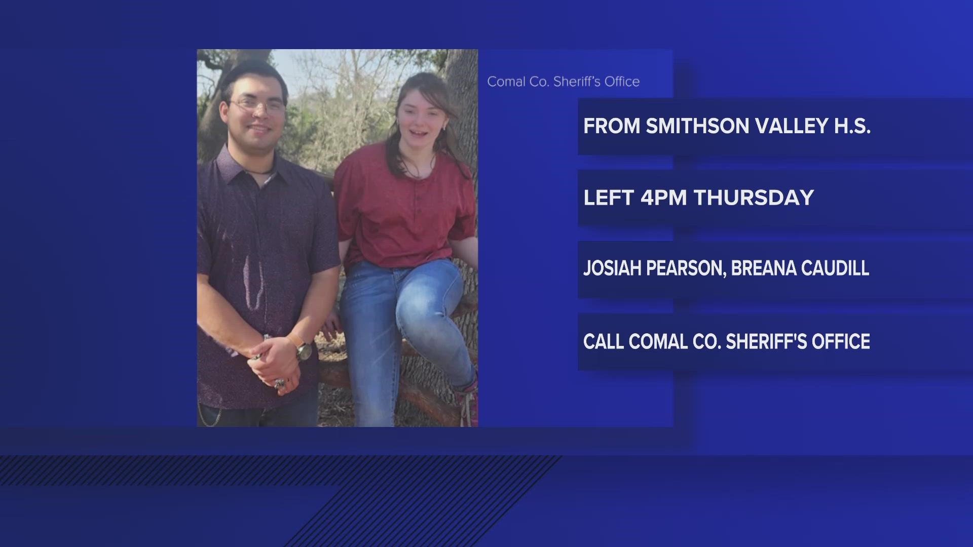 Two teens were last seen leaving Smithson Valley High School on Thursday around 4 p.m.