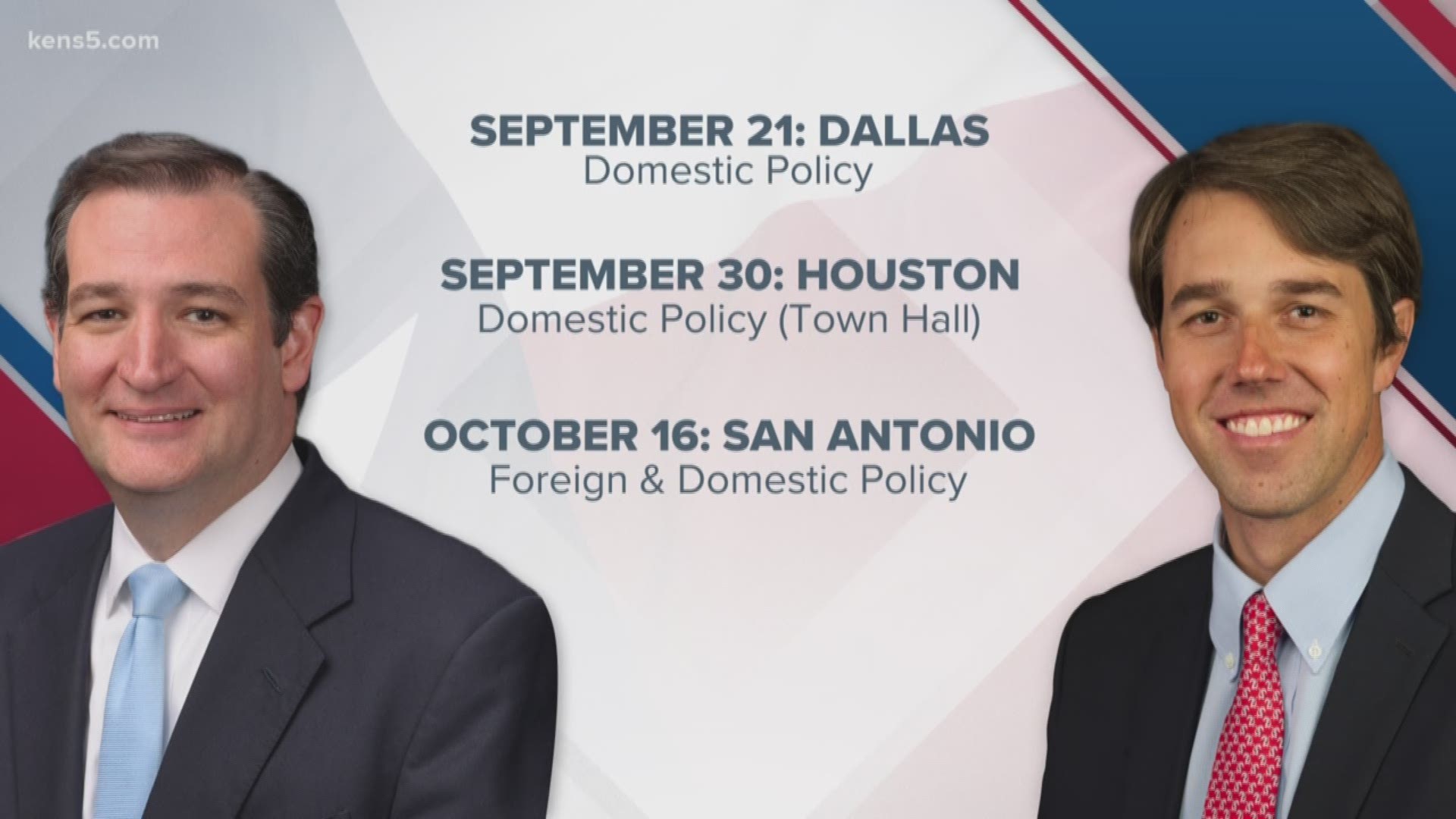 The first debate takes place in Dallas at SMU.