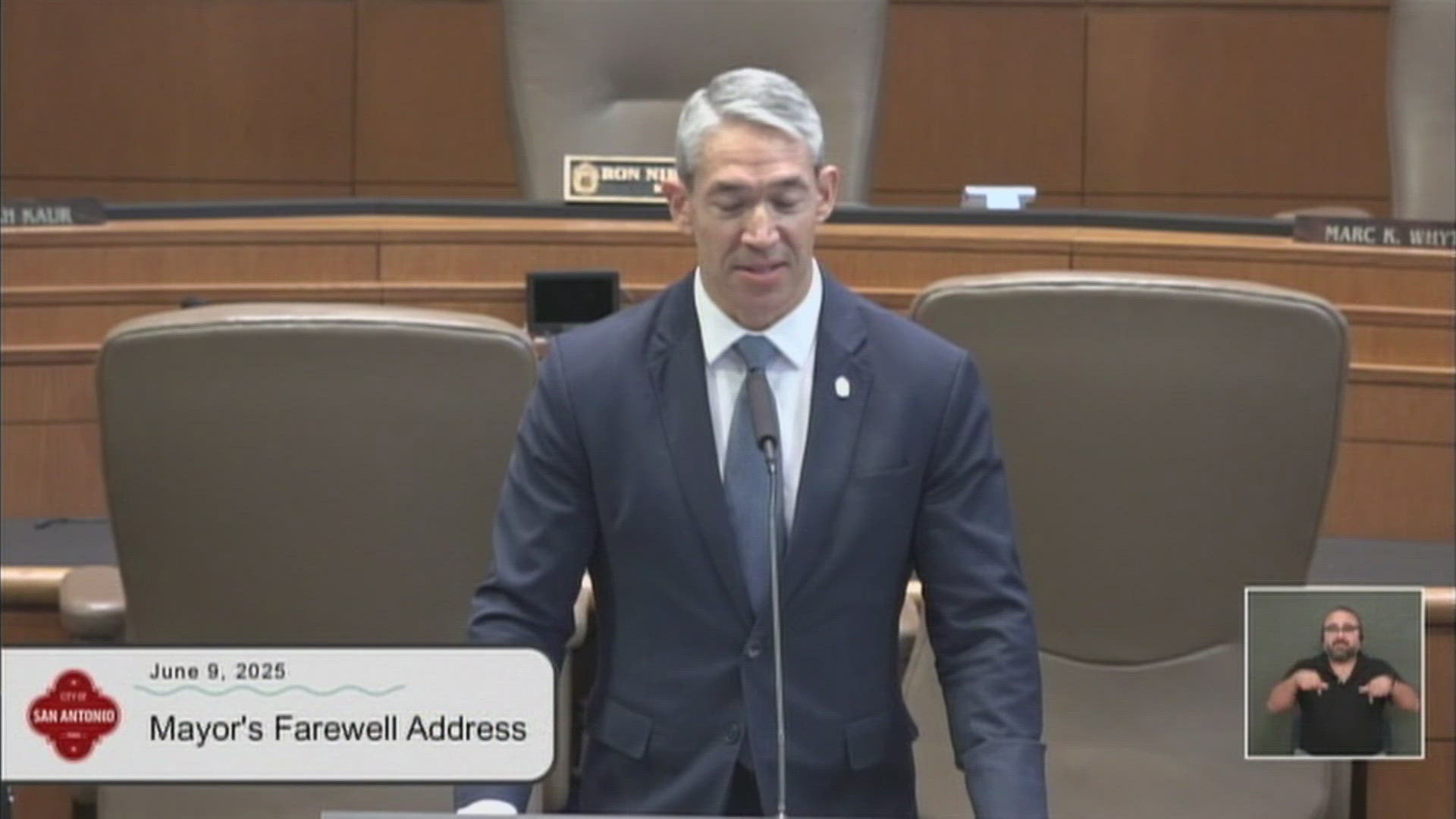Nirenberg wished Mayor-elect Gina Ortiz Jones and the new City Council well.