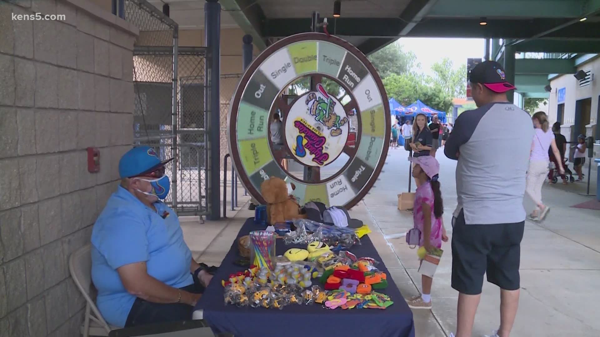 "Making kids happy makes me real happy. They’re having a great time, and they’re here to enjoy themselves," said Cruz, whose voice can be heard in the parking lot.