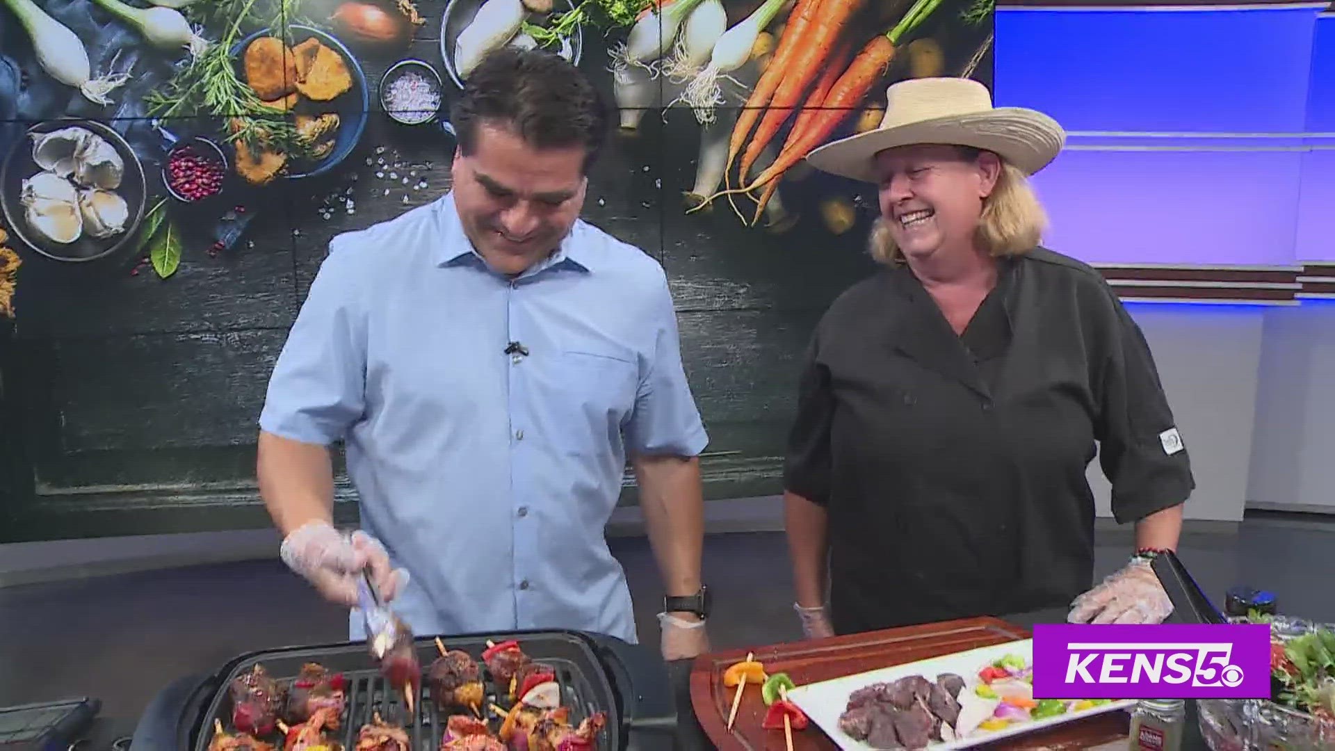 The Modern Chili Queen of Texas, Chef Diana Anderson, stops by the studio to help Paul "chilify" some kebab skewers.