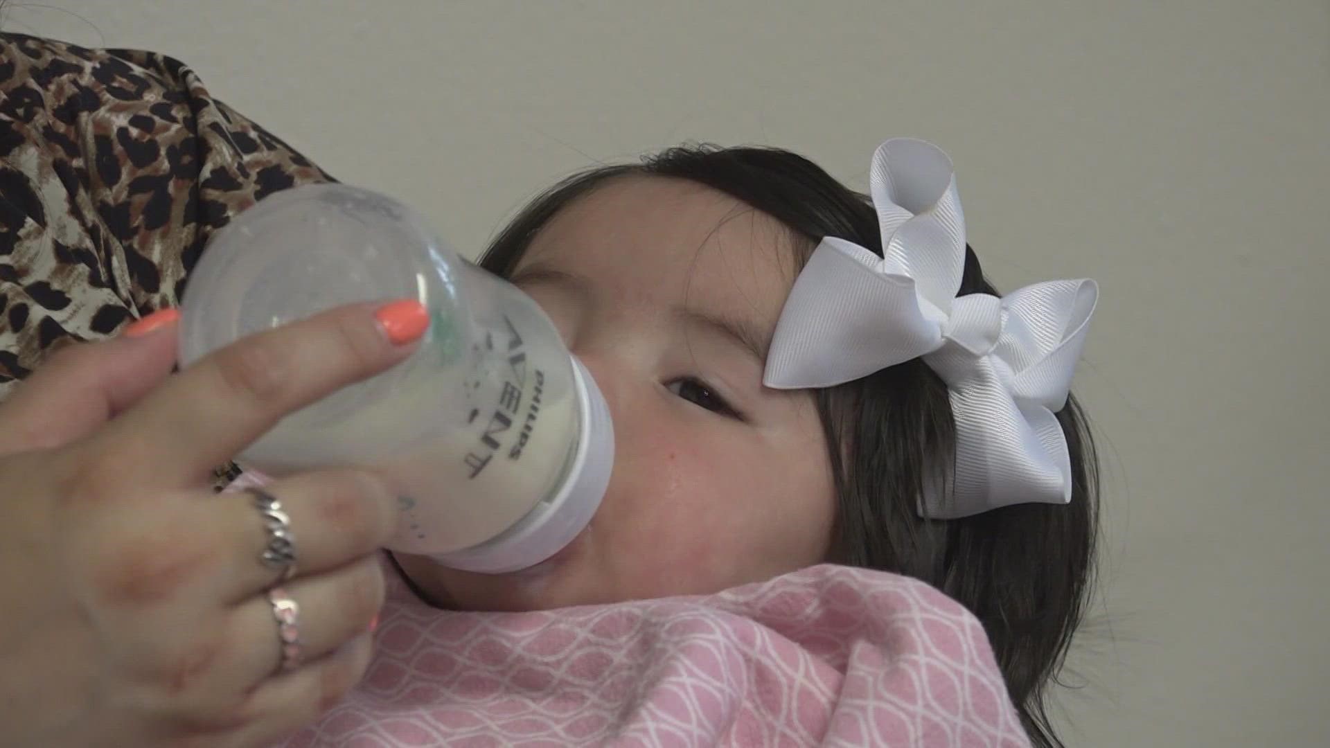 "Having to go look for milk every day, one can at a time, is very hard for us," one mom says.