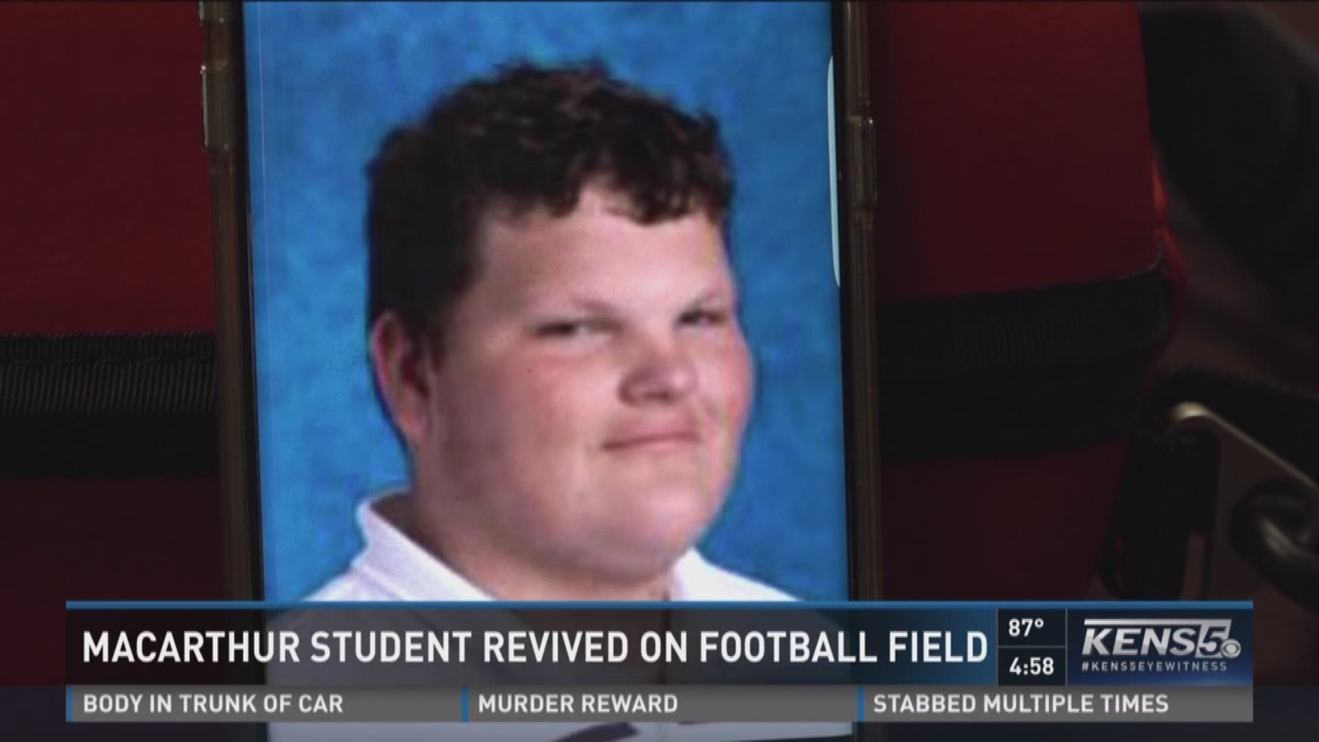 MacArthur student revived on football field